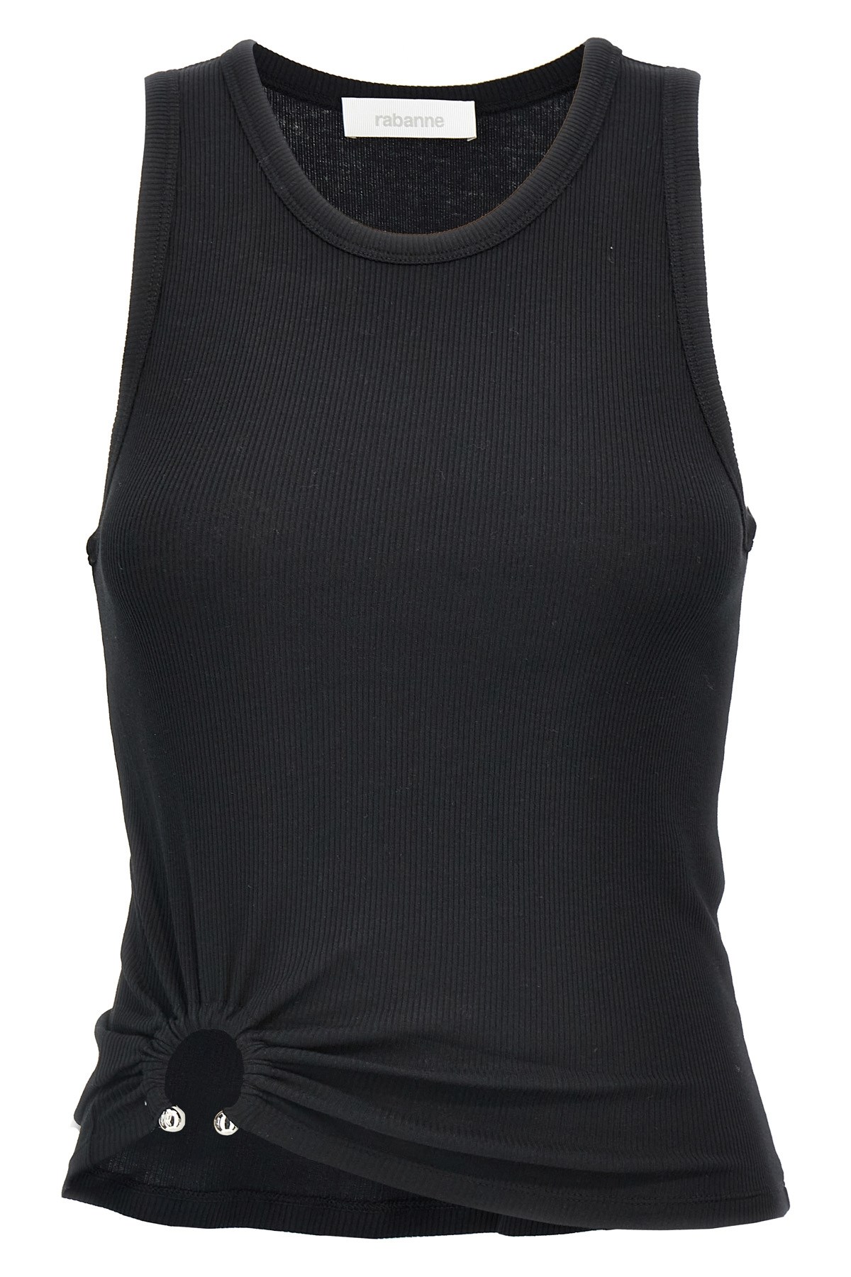 Rabanne Tank Top With Signature Piercing Black In Black