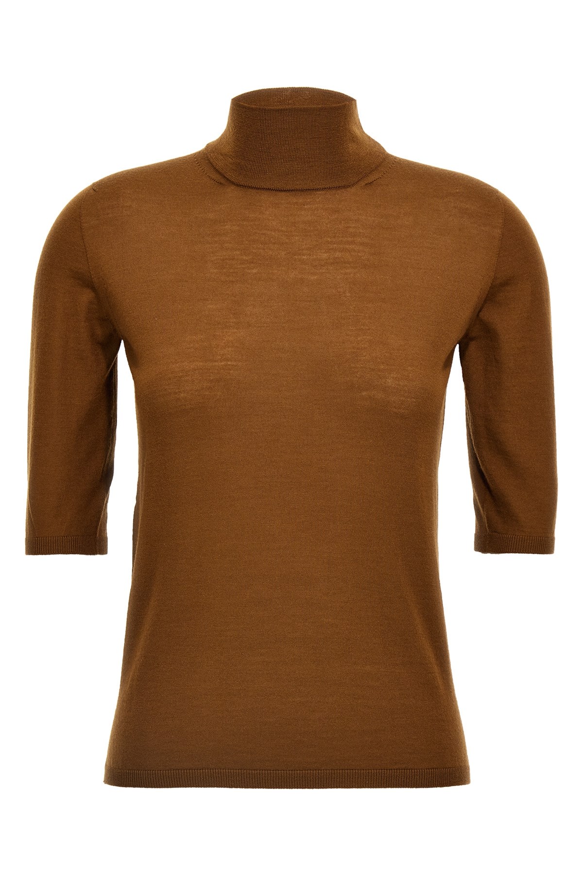 Max Mara Cecina Wool Turtleneck Sweater In Brown
