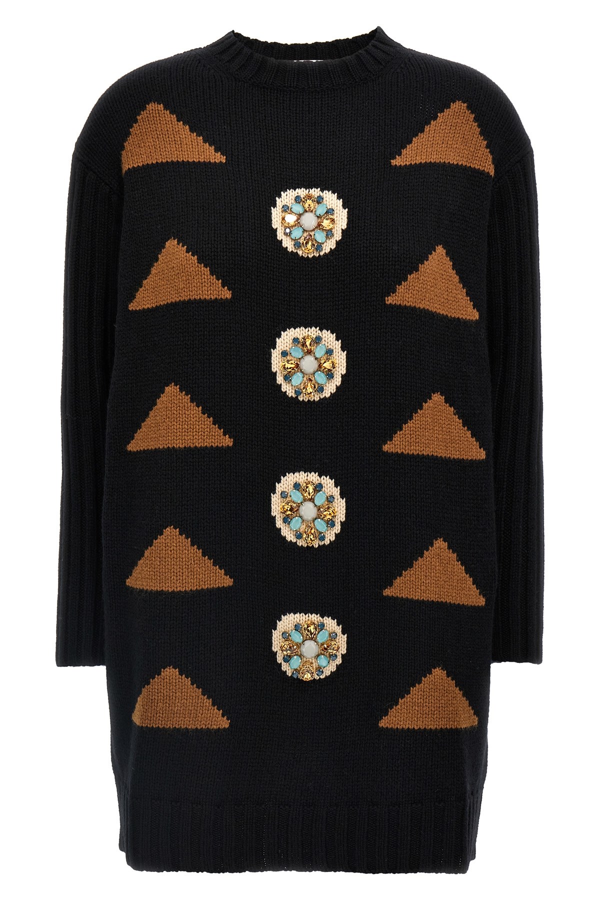 Max Mara Maracas Knitted Dress Black In Black