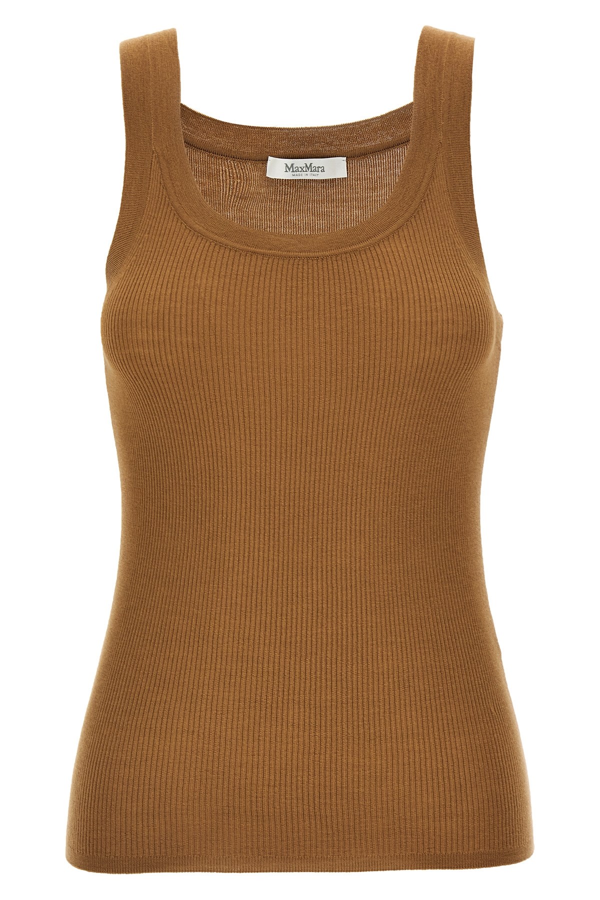 Max Mara Women Sleeveless Knitted Top In Brown