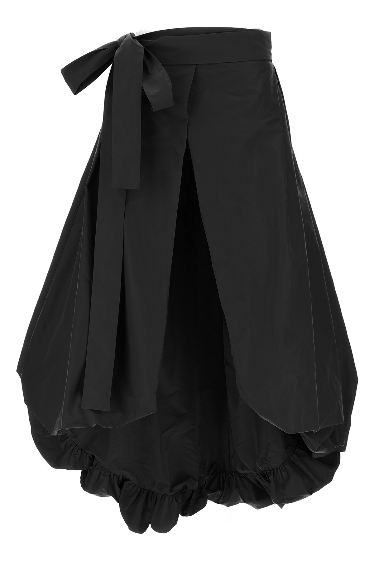 Pinko Bow-detailed Wide Taffeta Skirt