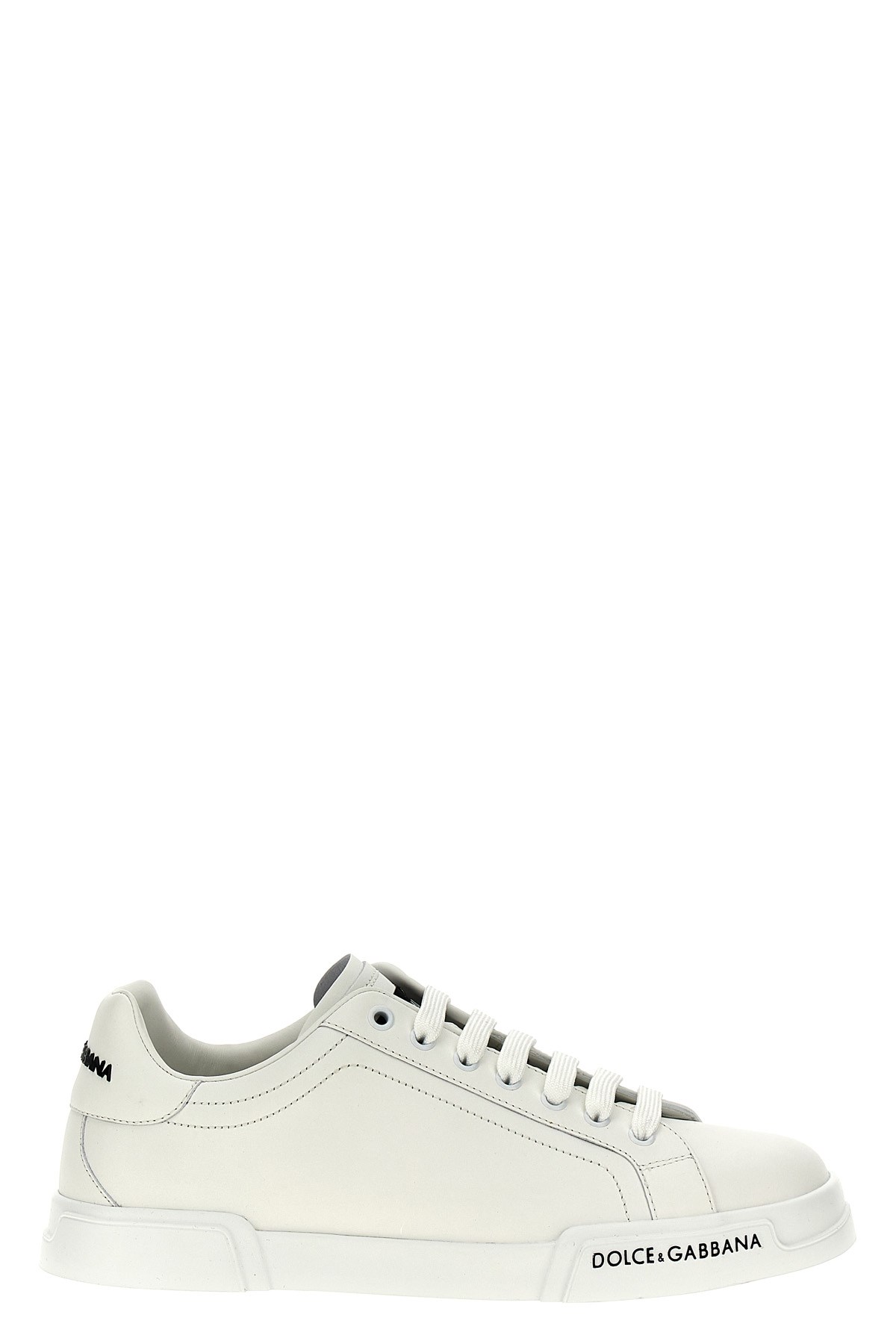 Dolce & Gabbana Leather Sneakers With Lateral Logo Patch