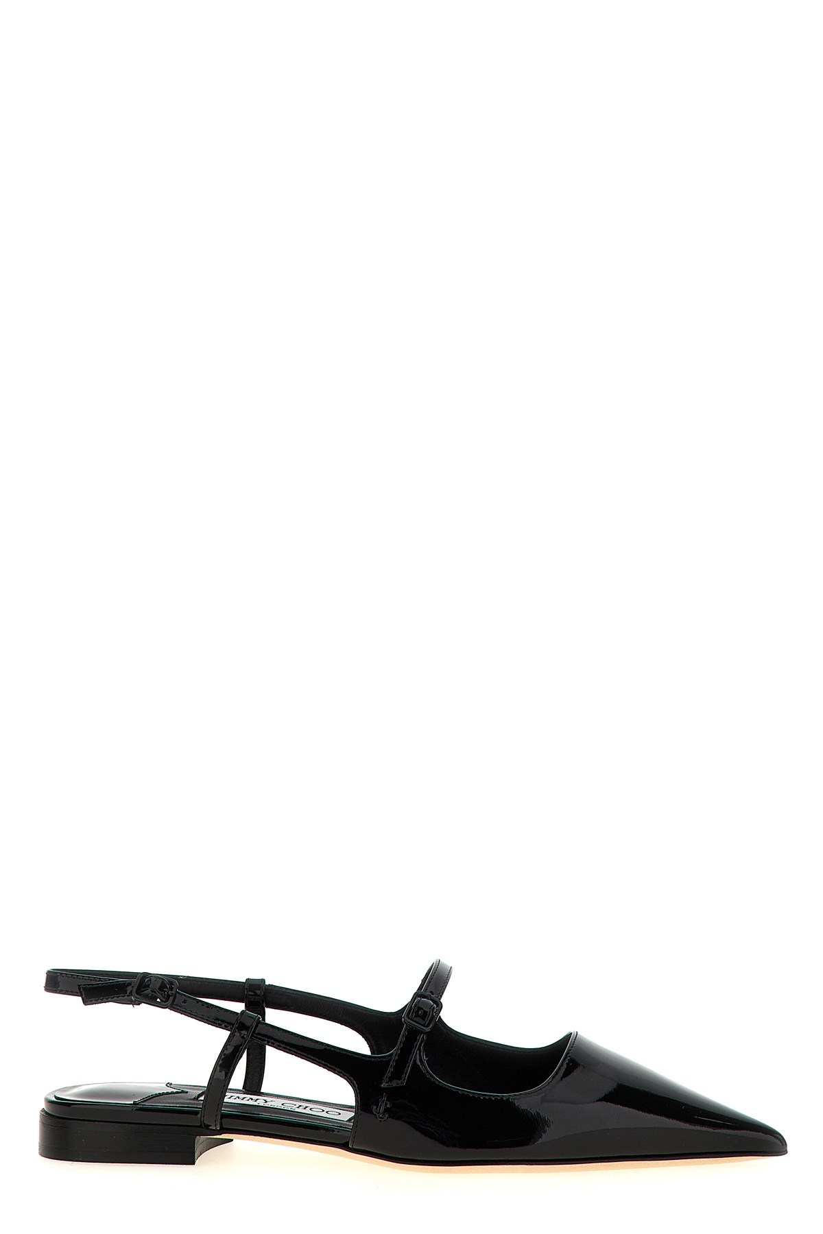 Jimmy Choo 'didi Flat' Black Ballerinas With Shiny Finish