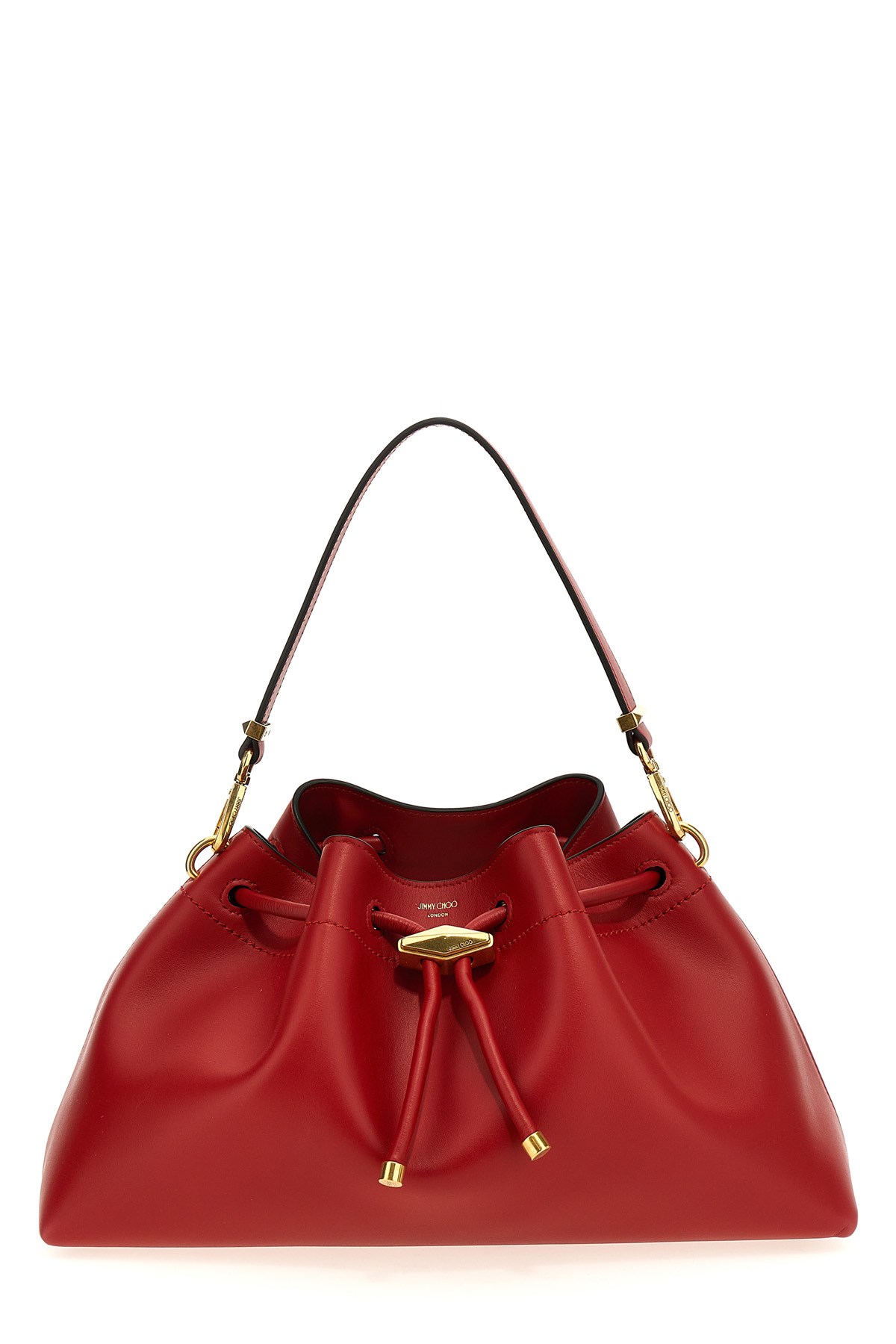 Jimmy Choo Bucket Bag In Red Color Leather In Red