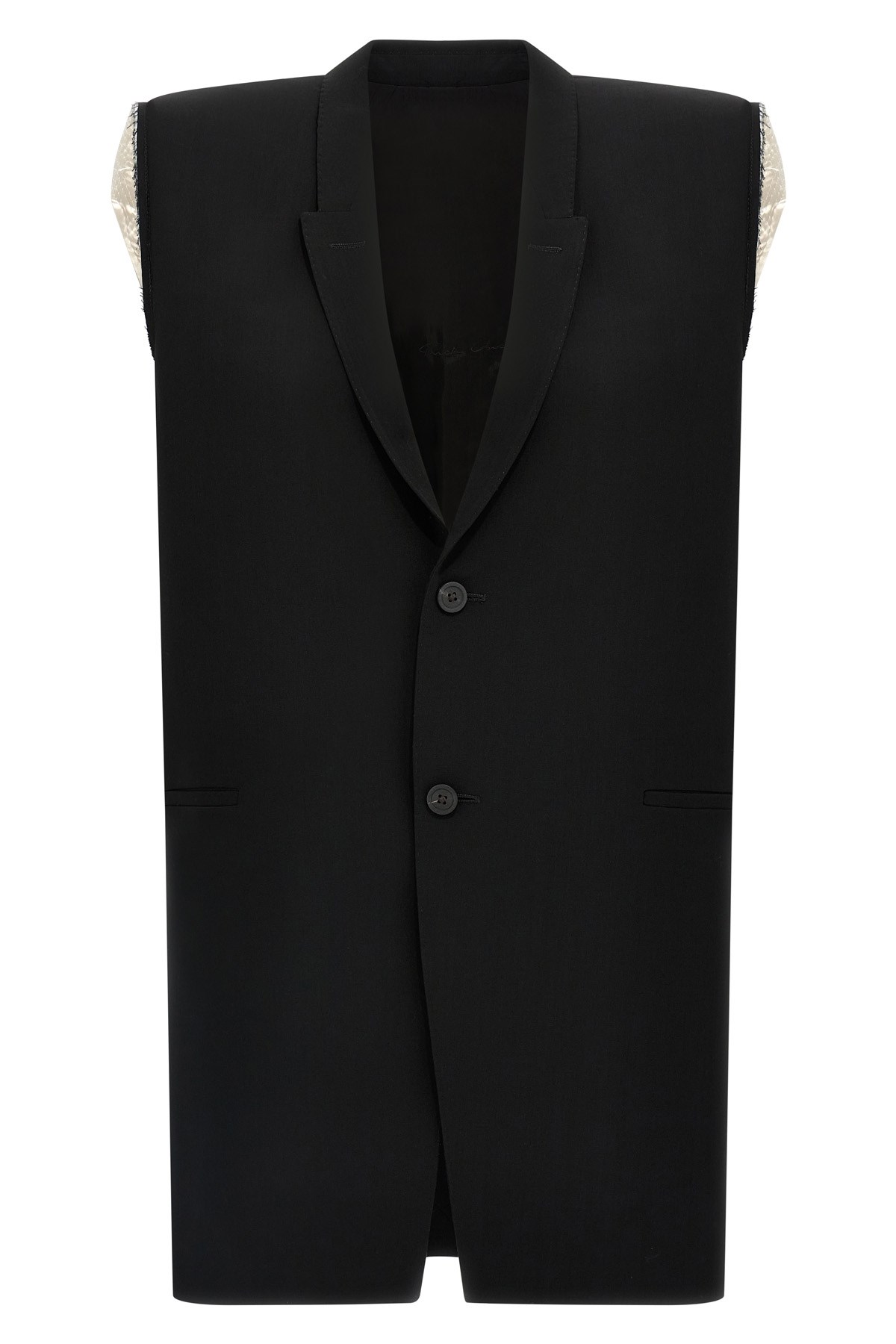 Rick Owens Tailored Sl Sleeveless Jacket With Back Belt