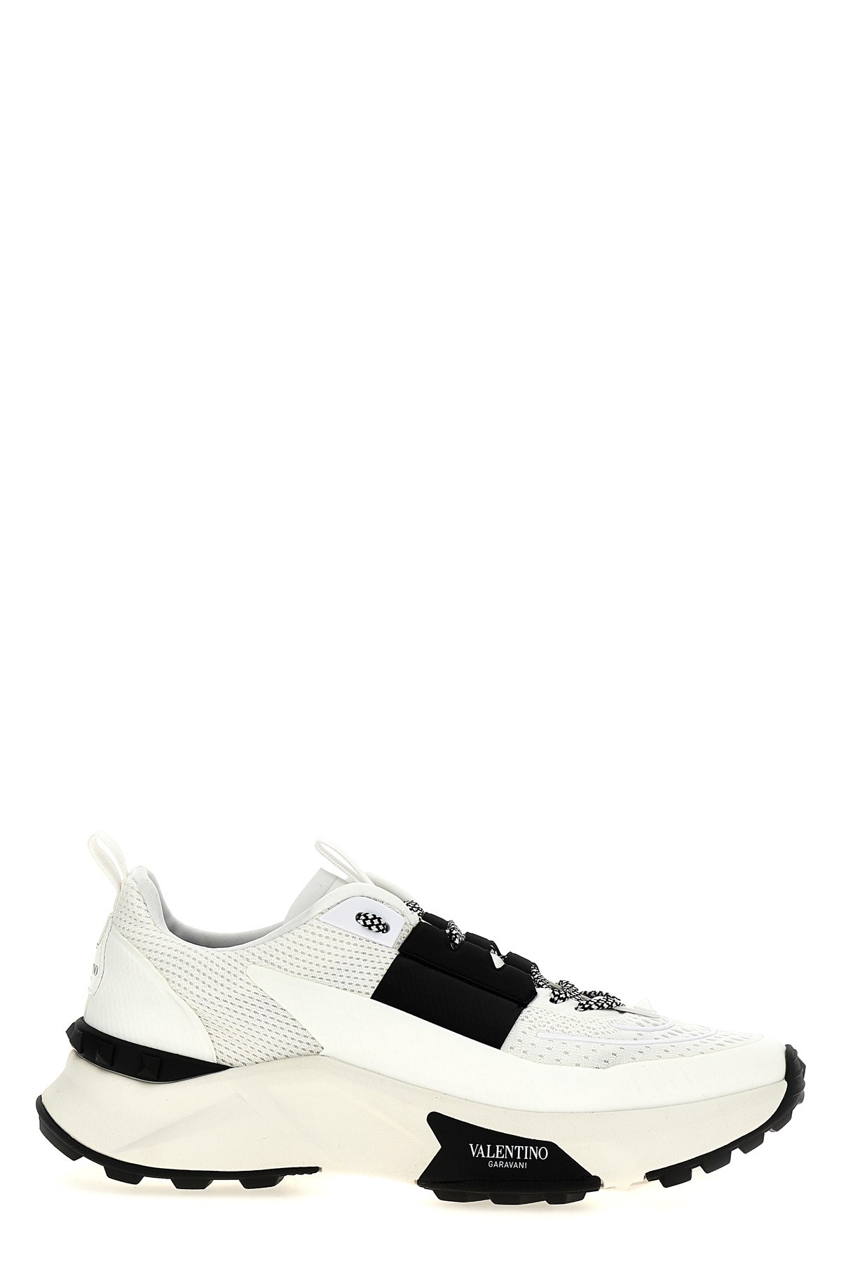 Valentino True Act Low Top Trainer In Mesh And Rubberised Fabric