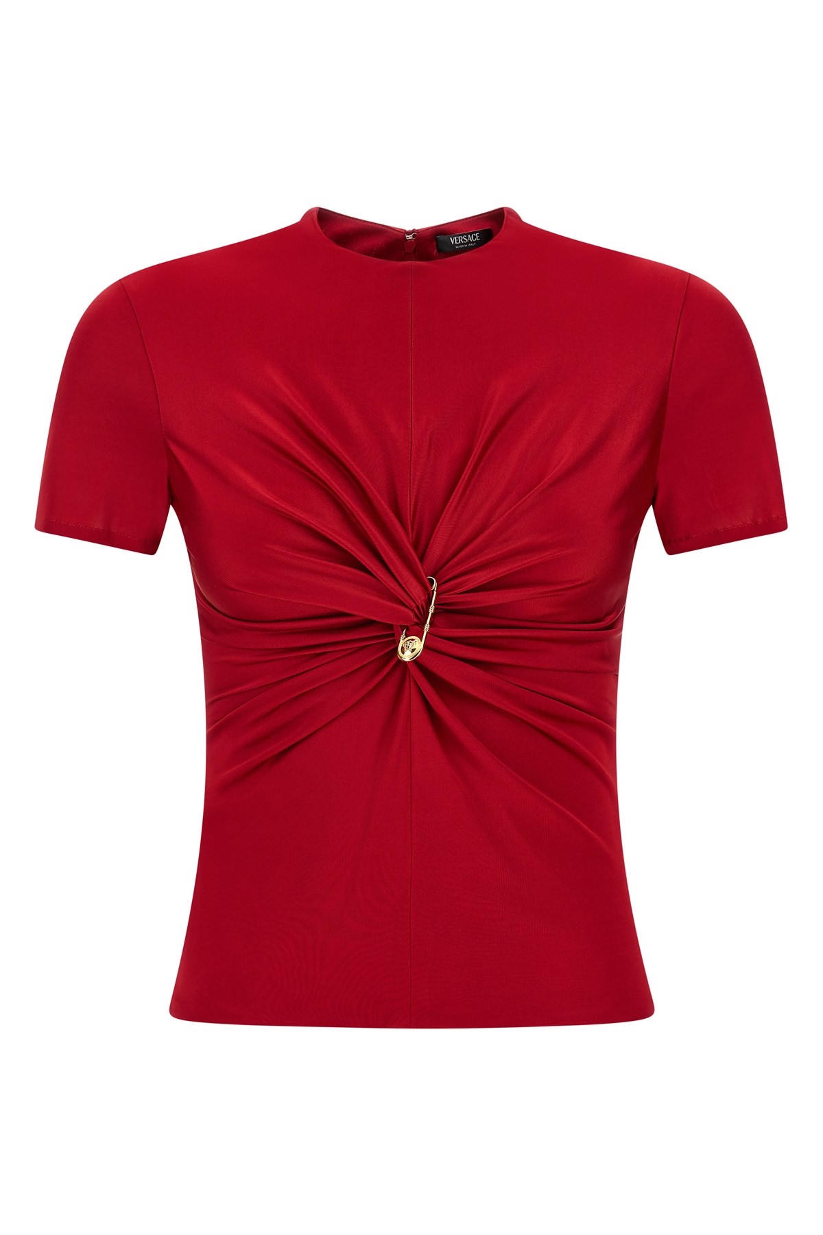 Versace Safety Pin Gathered Short-sleeved Top