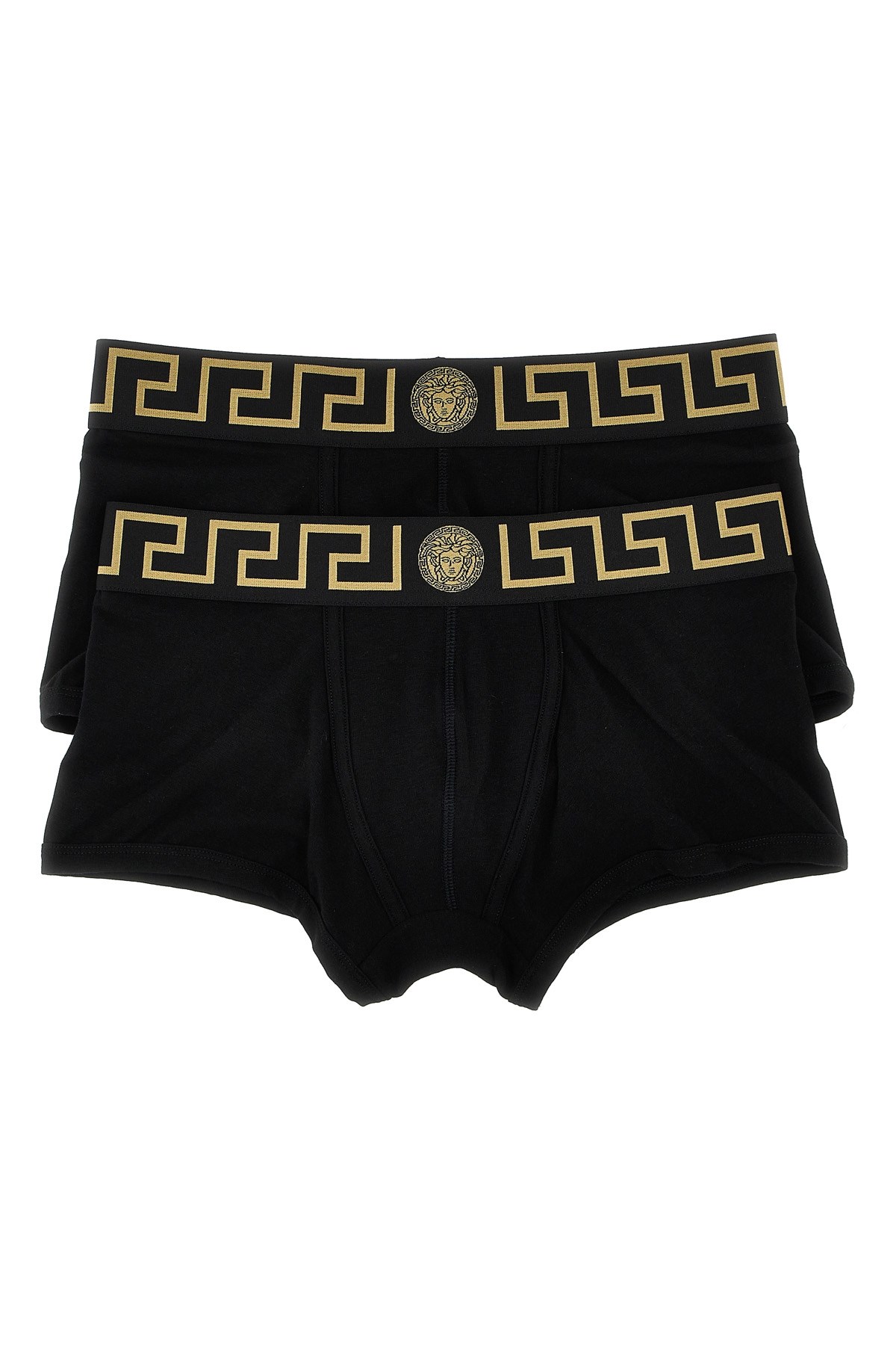 Versace Black Briefs With Elastic Waist With Medusa Print