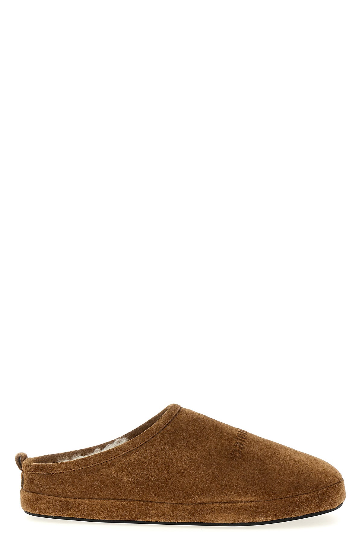 Balenciaga Men Camel Suede Alaska Ankle Slippers In Brown