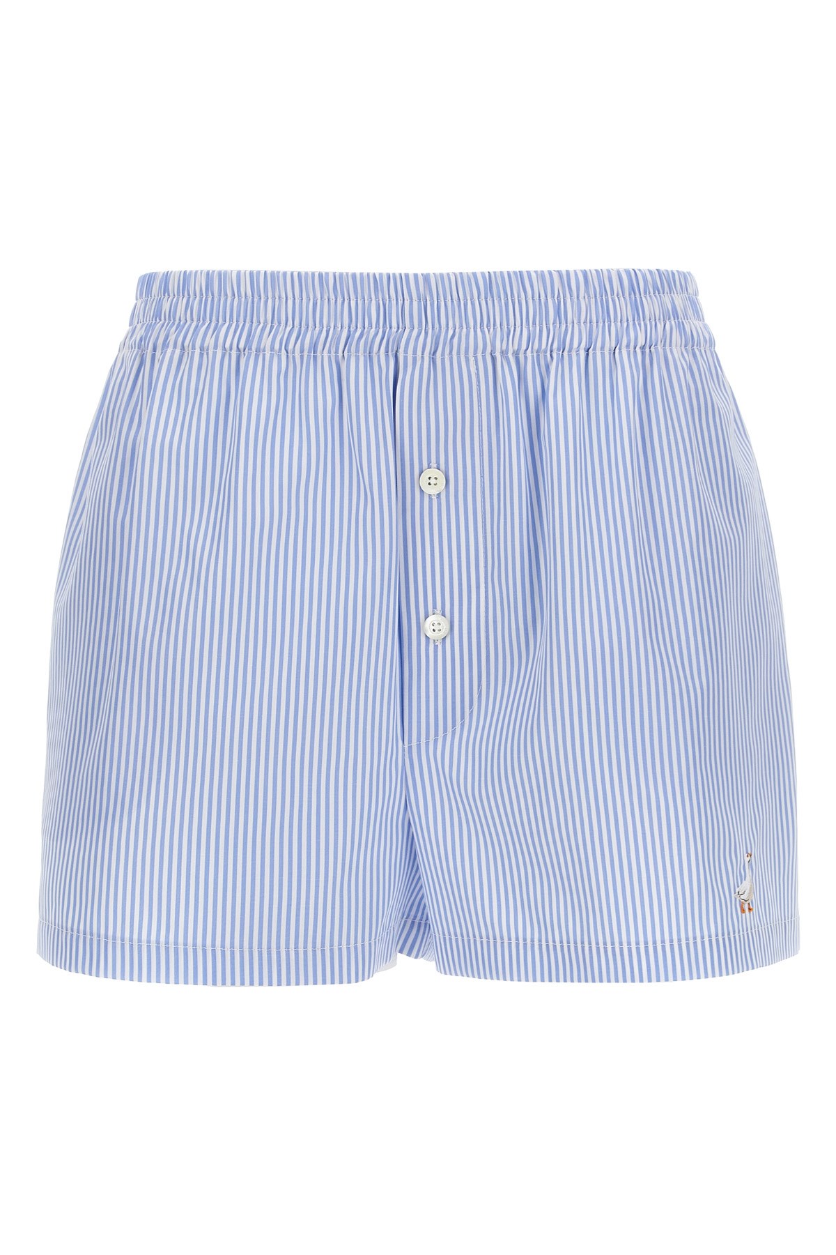 Moschino Light Blue Striped Elegant And Refined Women's Cotton Pants