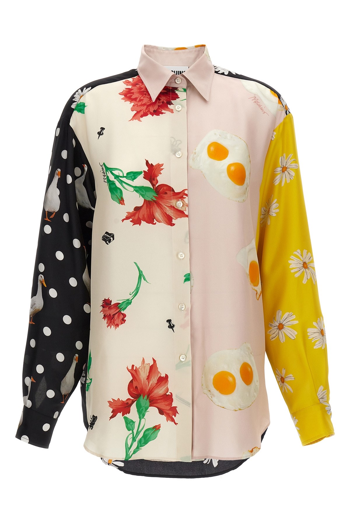 Moschino Women Patchwork Print Shirt In Neutral