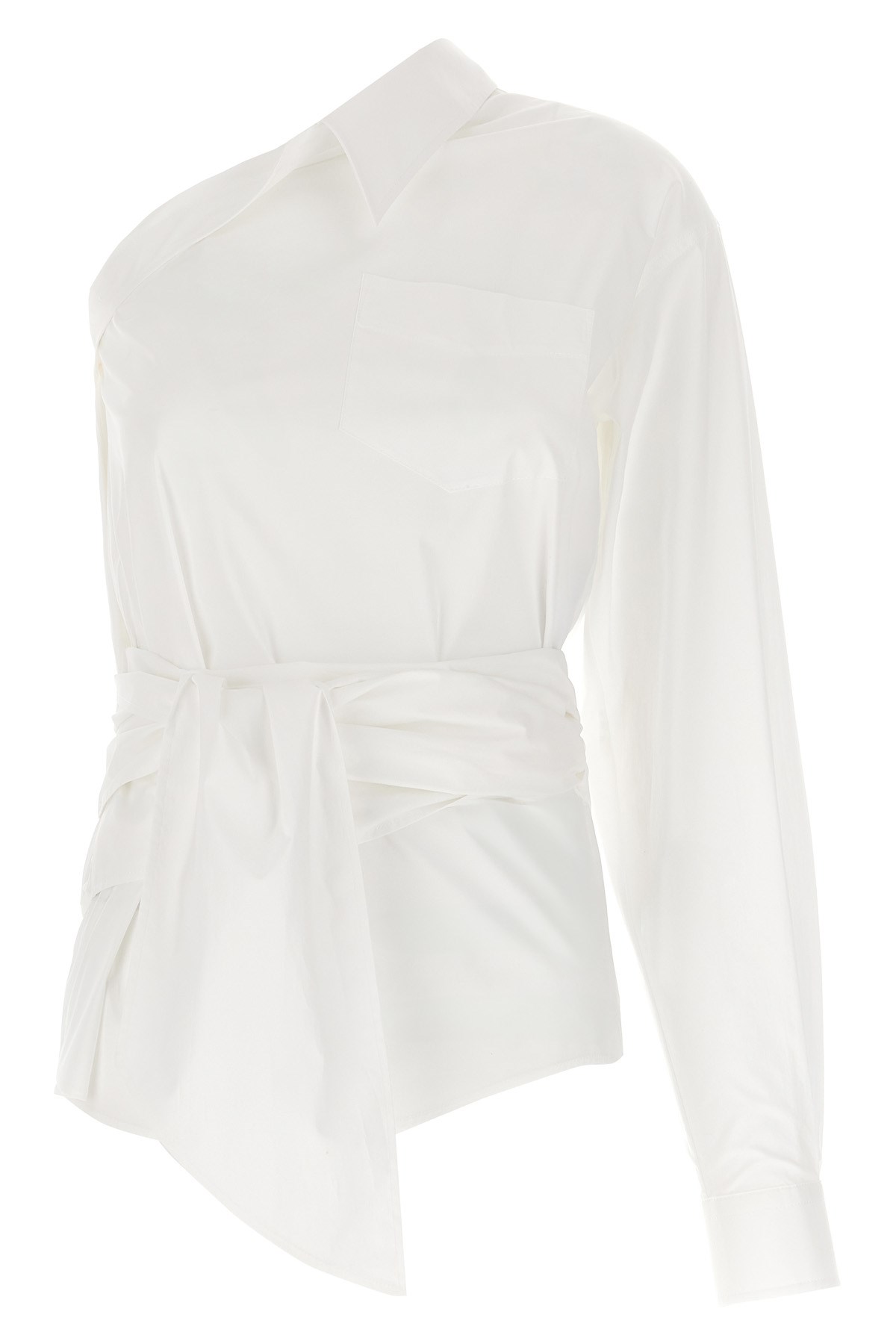 Moschino Asymmetric One-shoulder Shirt Chest Pocket Detail