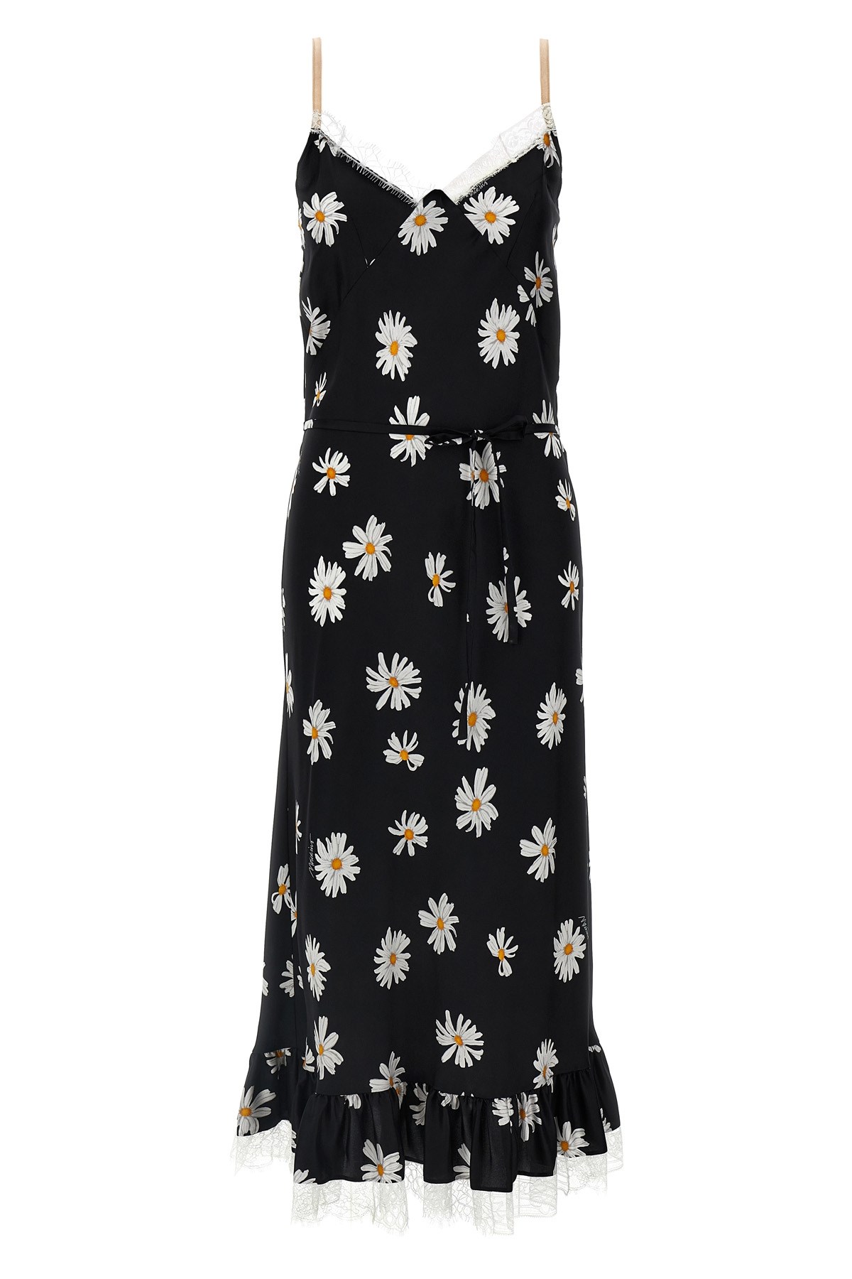 Moschino All-over Daisy Print Silk Twill Midi Dress