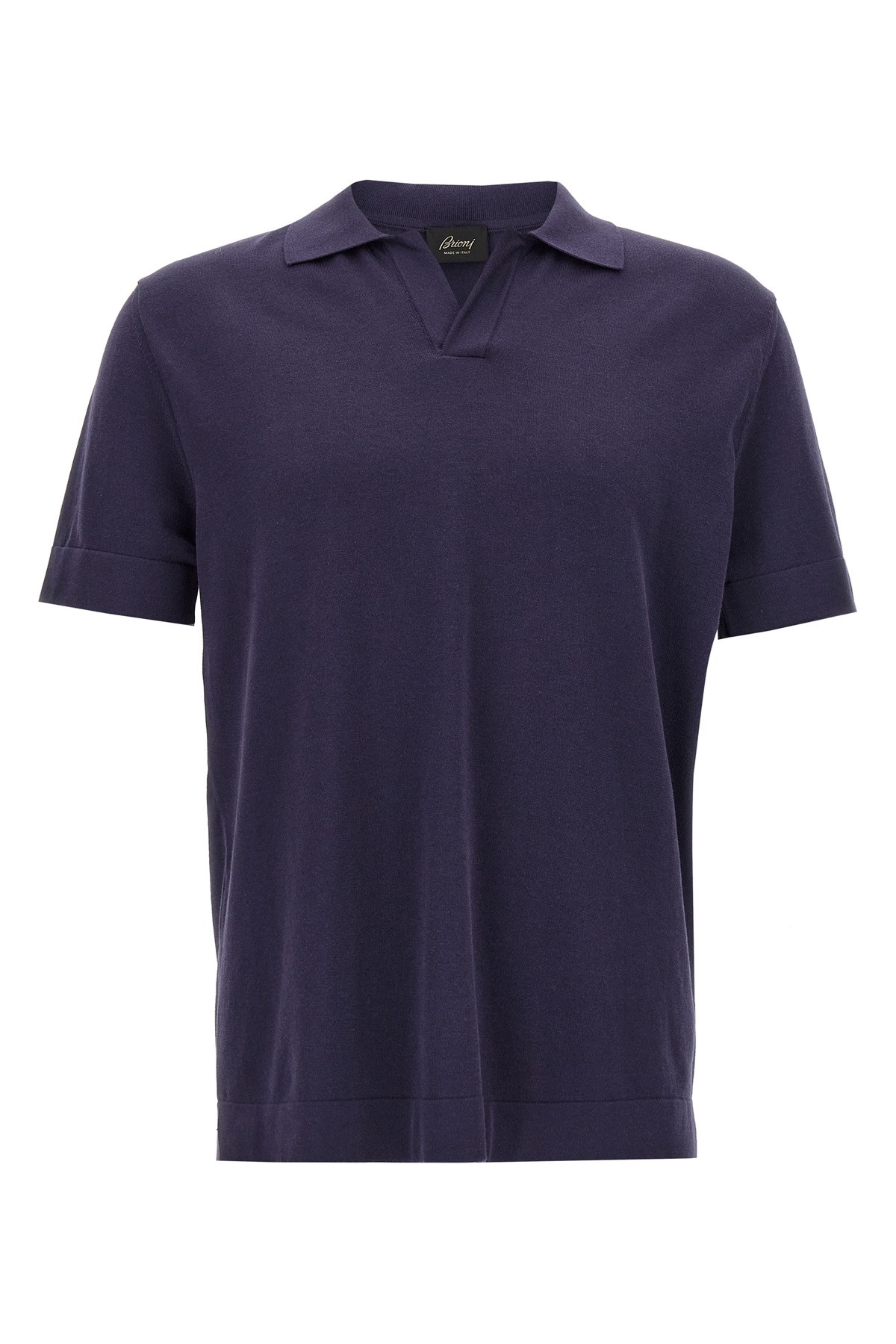 Brioni Men's Cotton And Silk Johnny Collar Polo Shirt