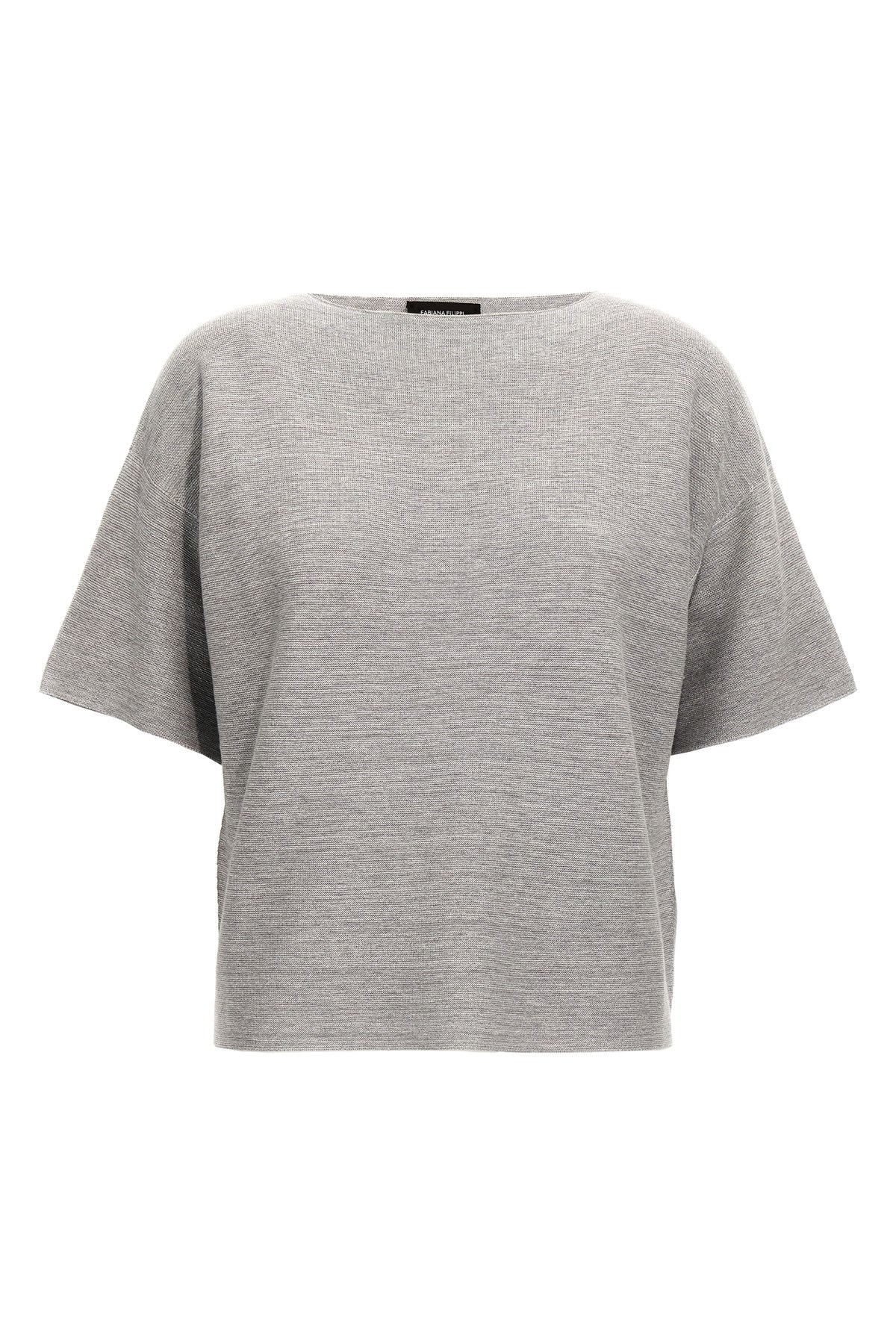 Fabiana Filippi Shiny Cotton Sweater Sweaters And Cardigans Gray