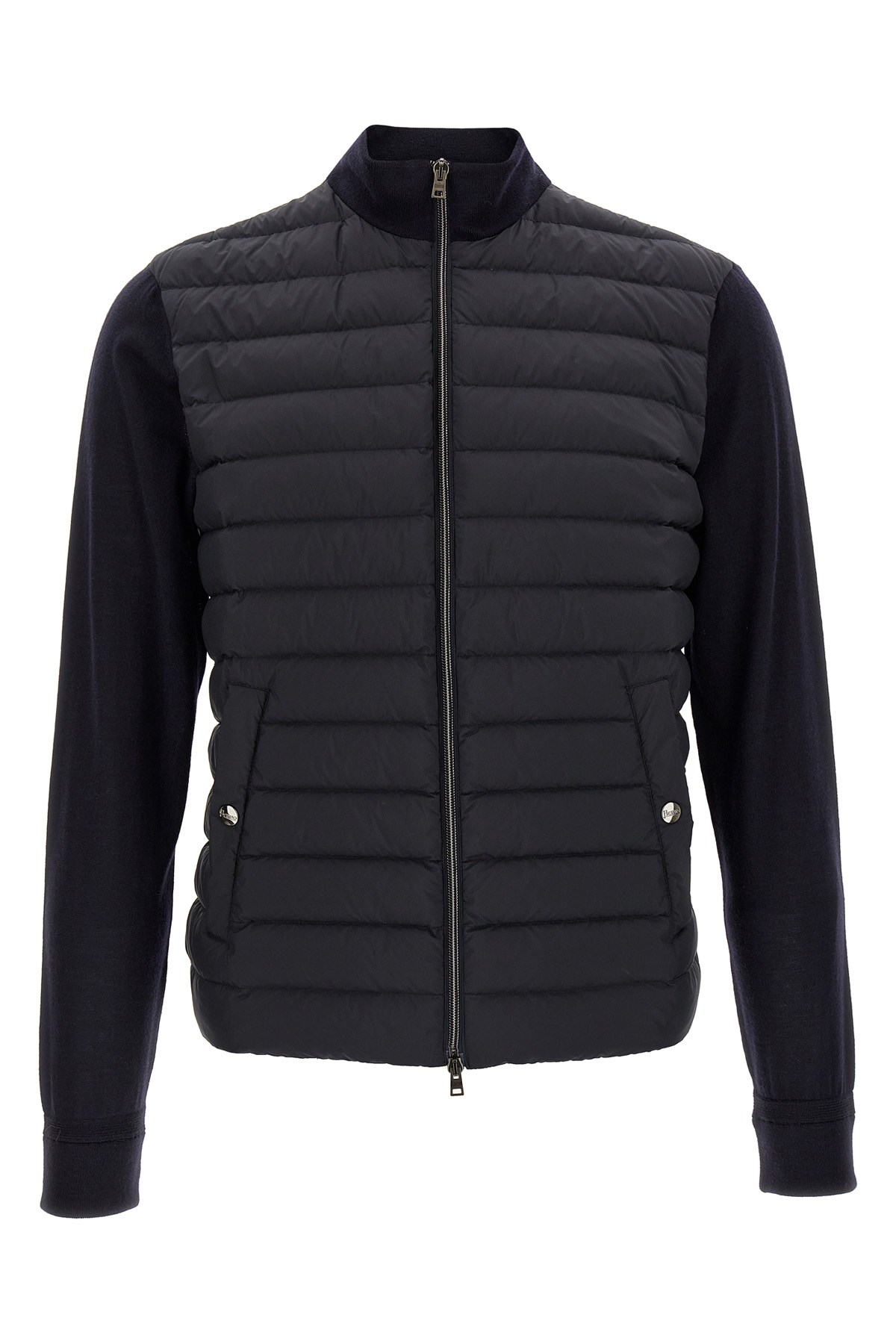 Herno Combination Down Jacket Casual Jackets And Parka Blue In Blue
