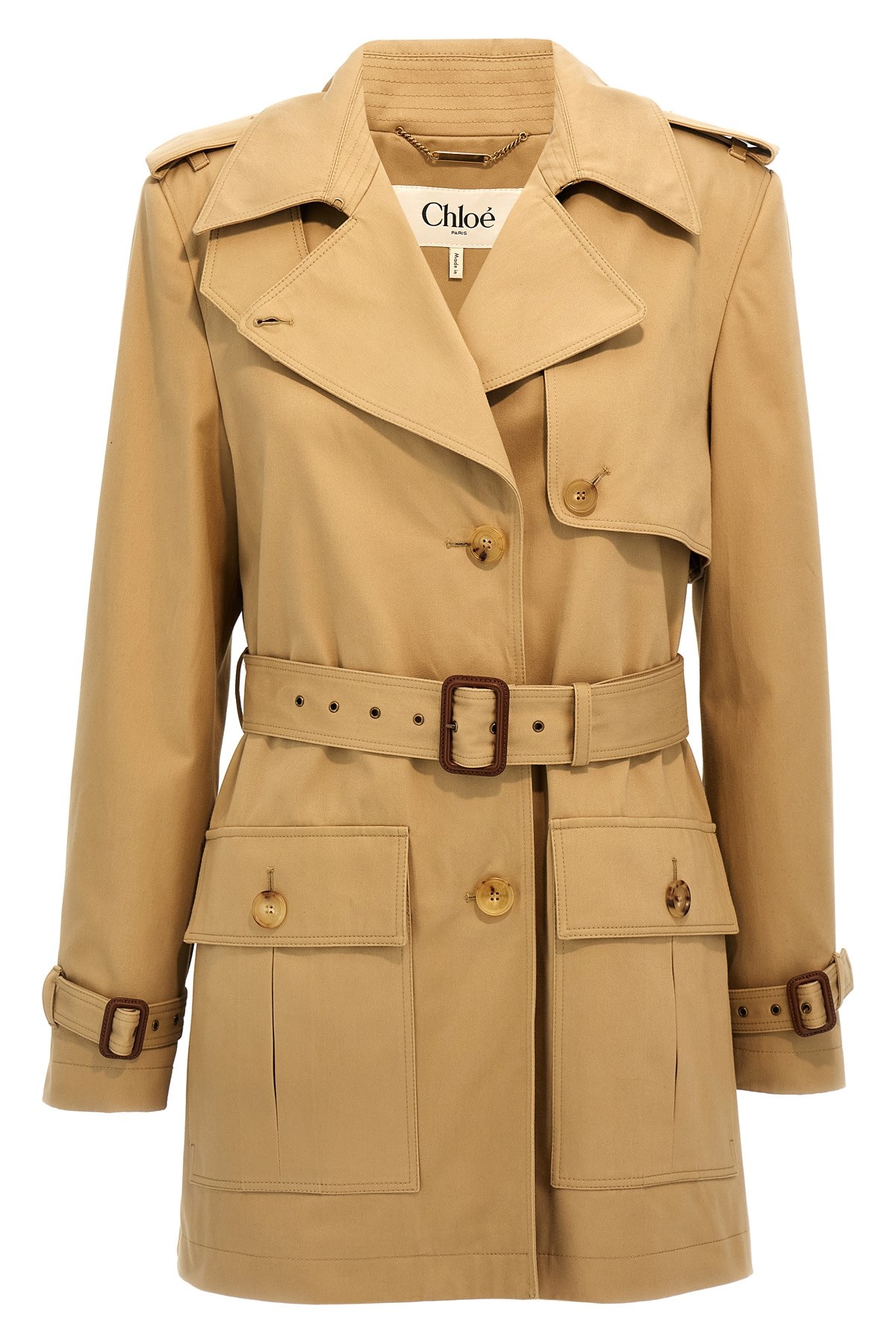 Brunello cucinelli 'shiny cuff details' caban coat available
