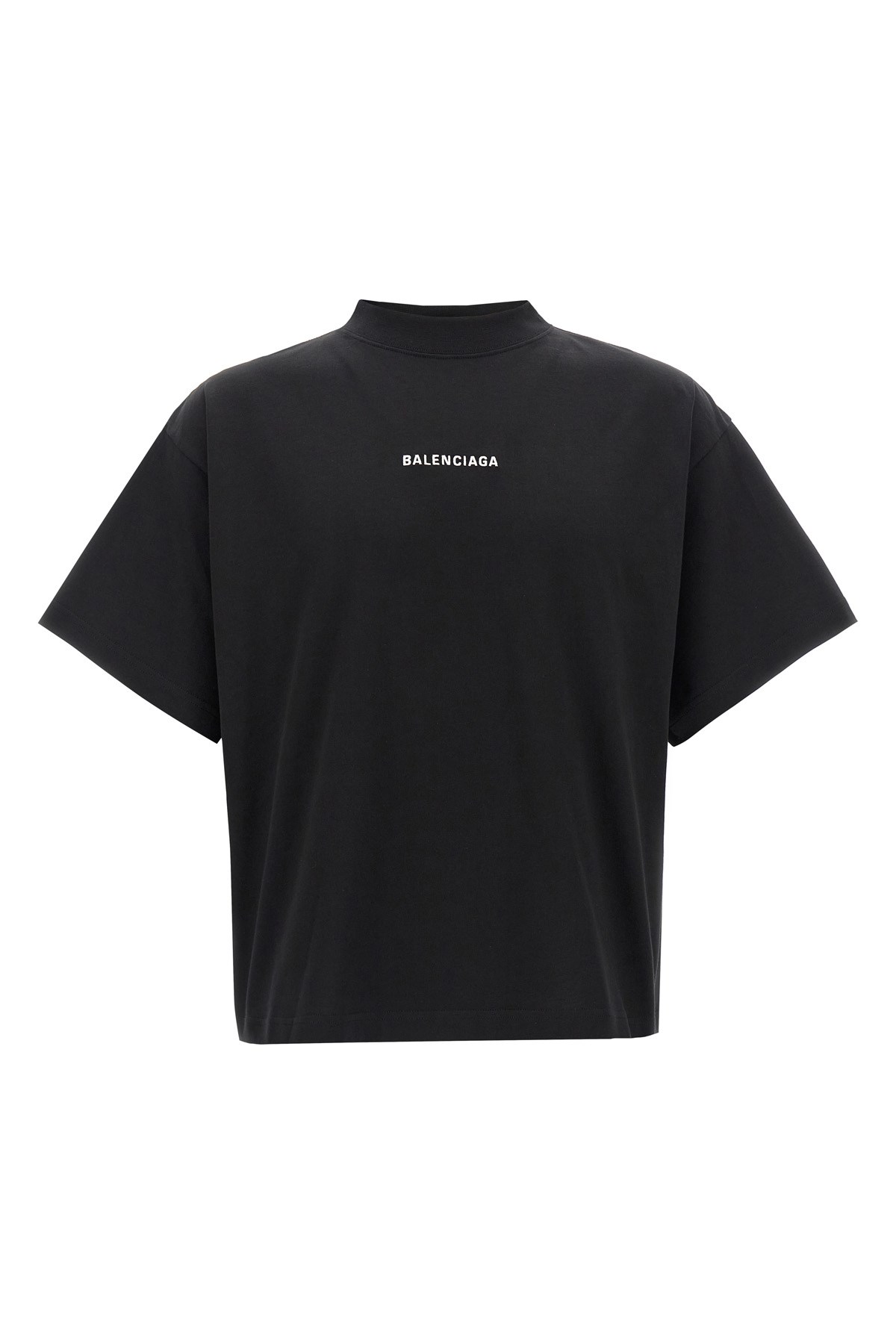Balenciaga Women Back Strass Cropped Cotton T-shirt