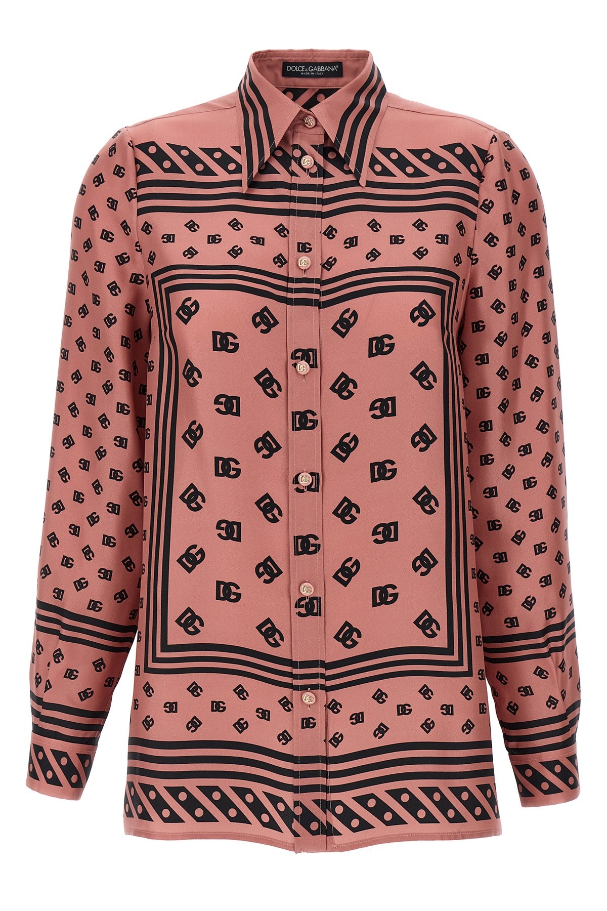 Dolce & Gabbana Silk Shirt With Collared Neck And Long Sleeves