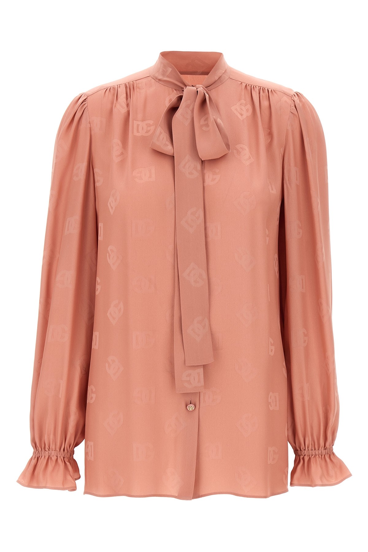Dolce & Gabbana Silk Shirt With Puff Shoulders And Bow Detail