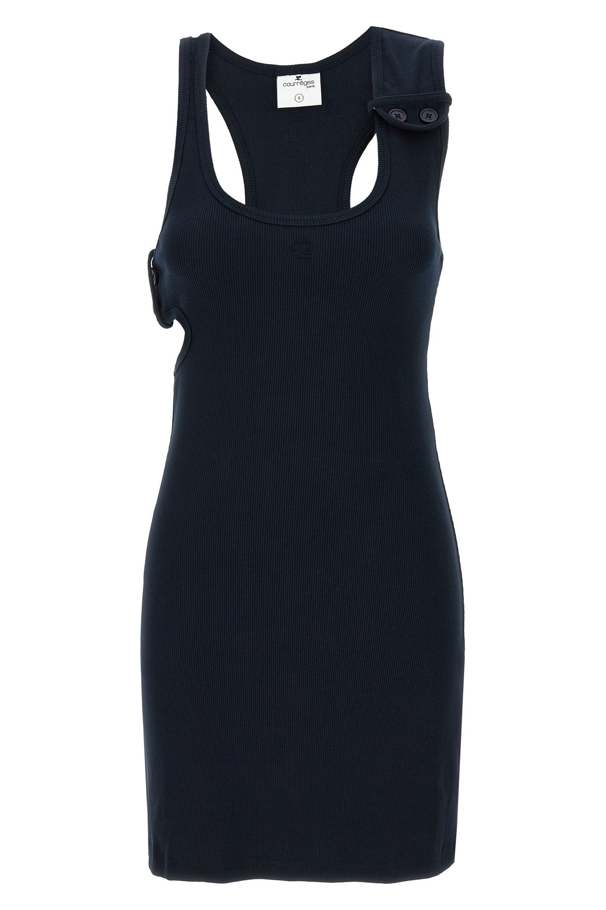 Courrèges Courreges Black Cotton Mini Dress