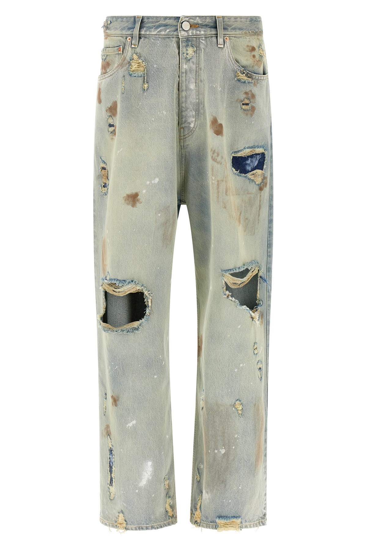 Vetements 'blue Trashed Big Shape' Jeans
