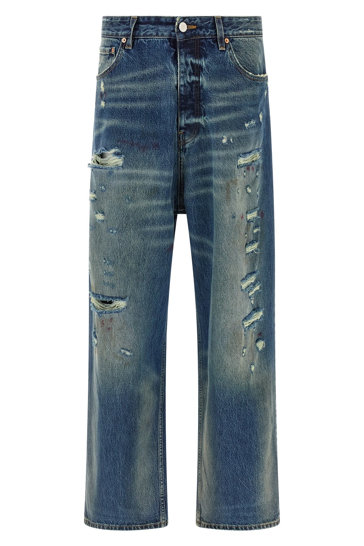 'Blue Distressed Baggy' Jeans - Size 30