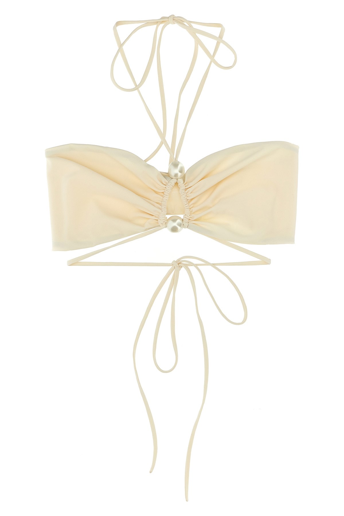 Magda Butrym Strapless Floral Bikini Top With Cut-out Detail