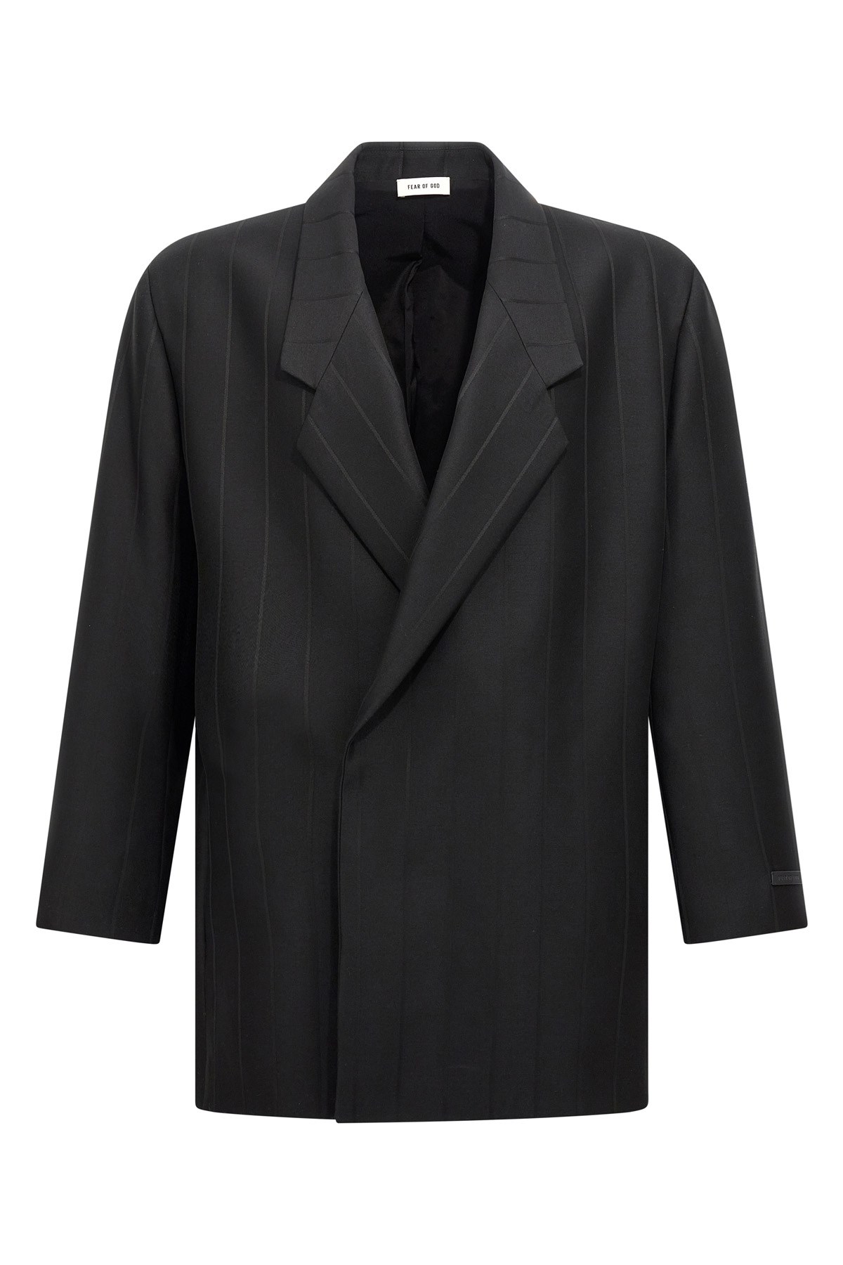 Fear Of God Casual Blazer With Striped Pattern And Button Cuffs In Black