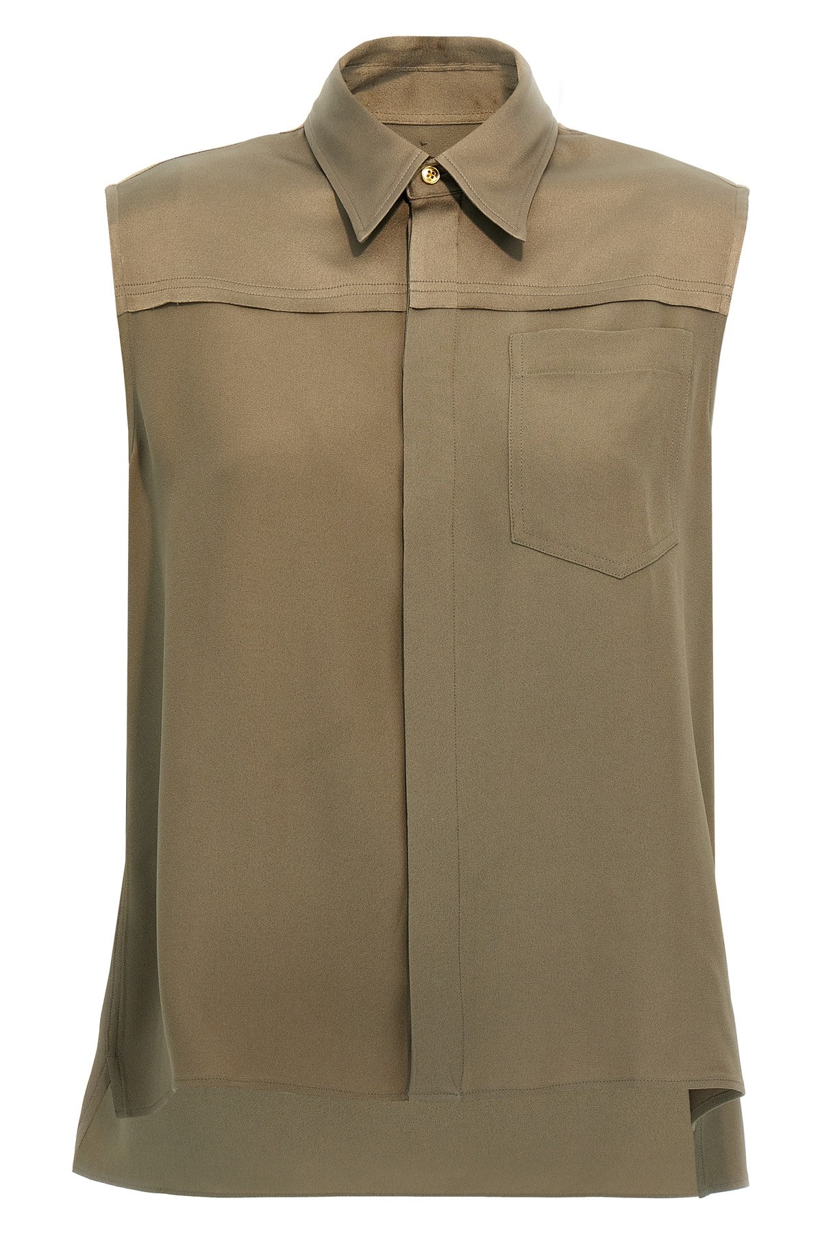 Ami Alexandre Mattiussi Ami Sleeveless Viscose Blend Shirt With Button Closure