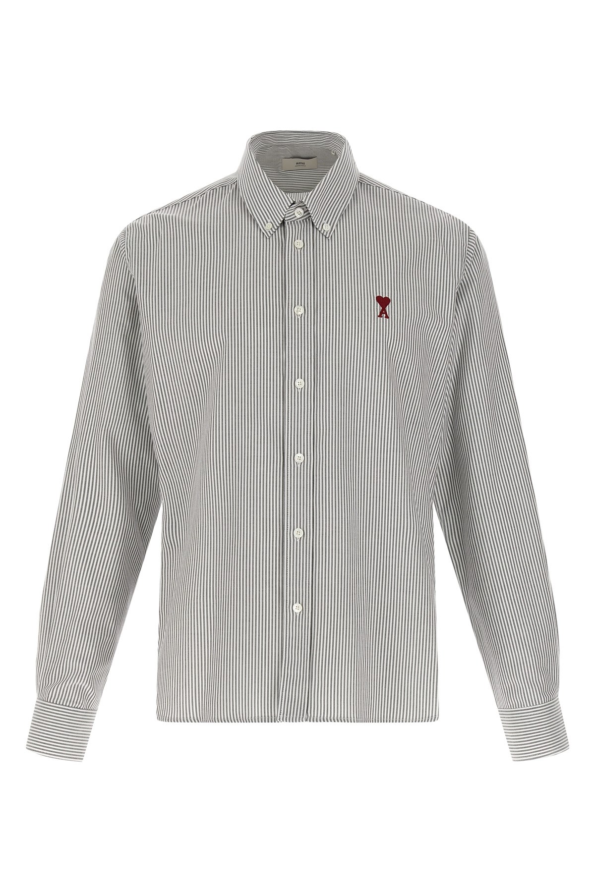Ami Alexandre Mattiussi Ami Oxford Striped Cotton Shirt In Black