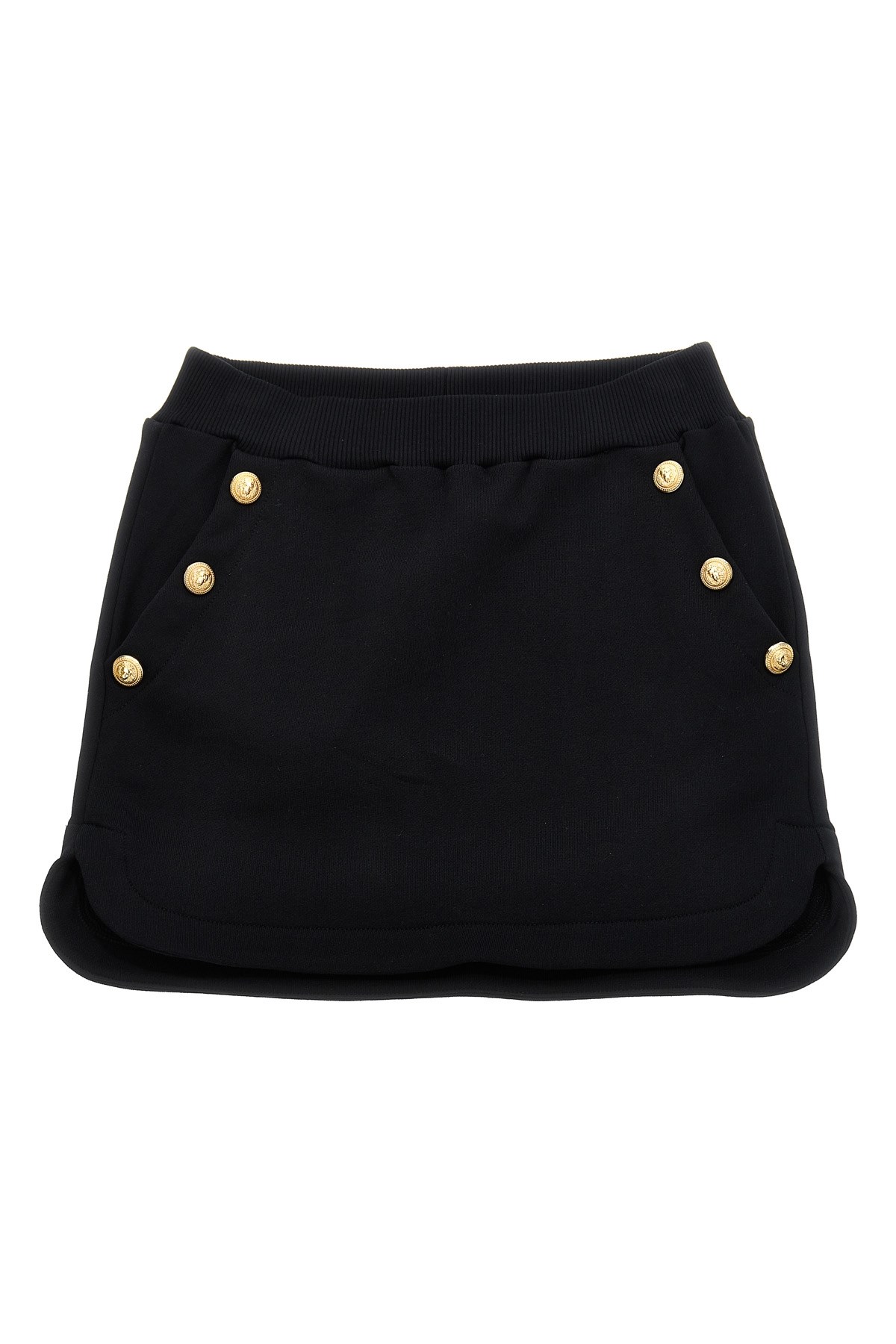 Balmain Cotton Sweat Skirt In Black