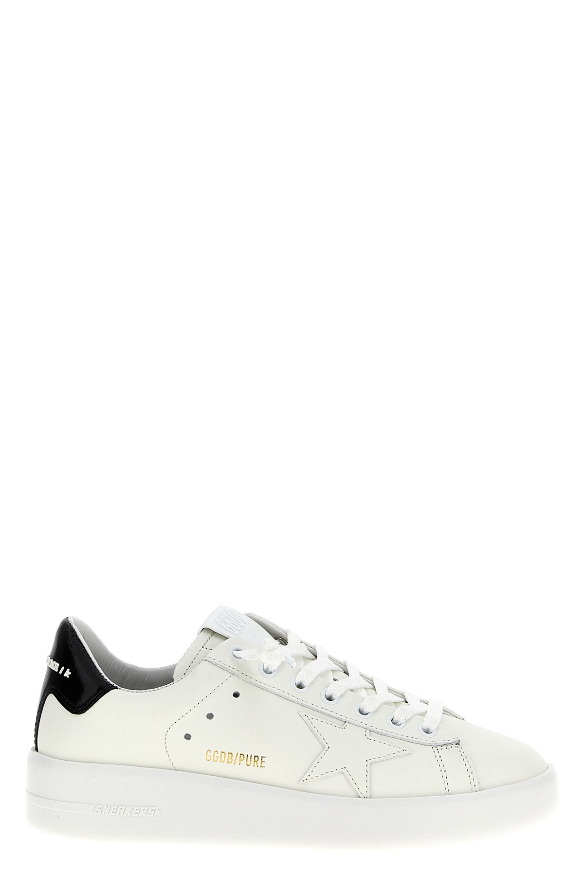 Golden Goose Deluxe Brand Contrasting Heel Sneakers With Logo Embellishments In White