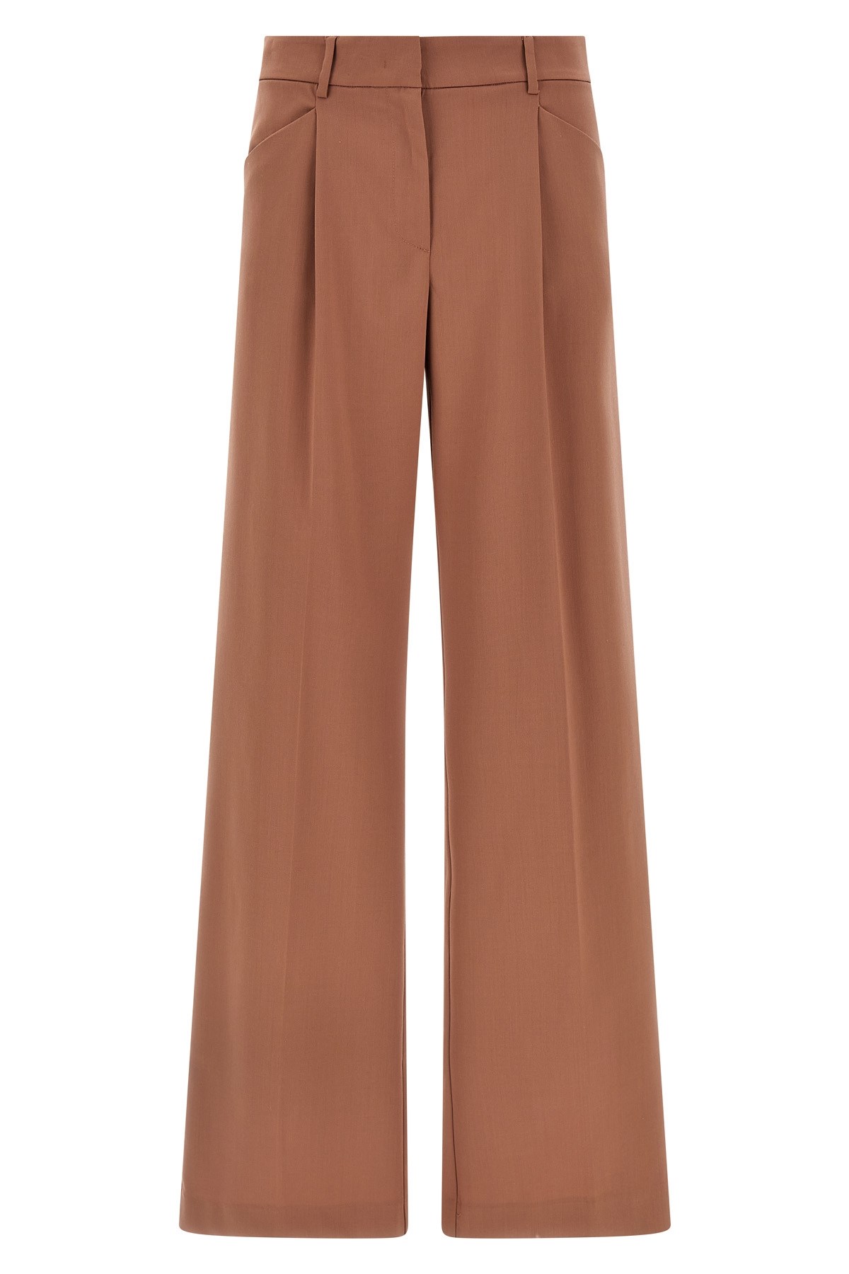 The Andamane Wide-leg Trousers With Front Pleats And Belt Loops