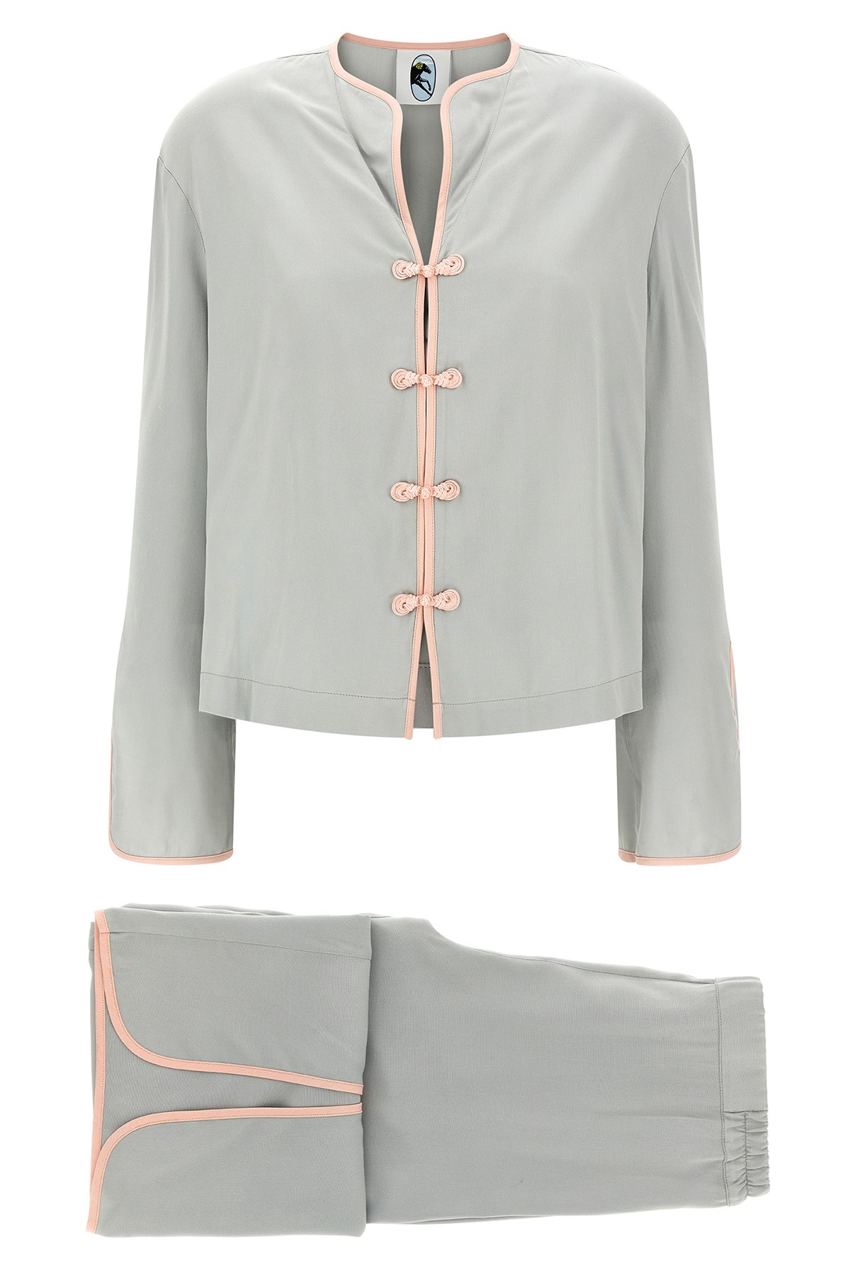 Sleeper 'buttoned Slit Hem Pajama Set' In Gray