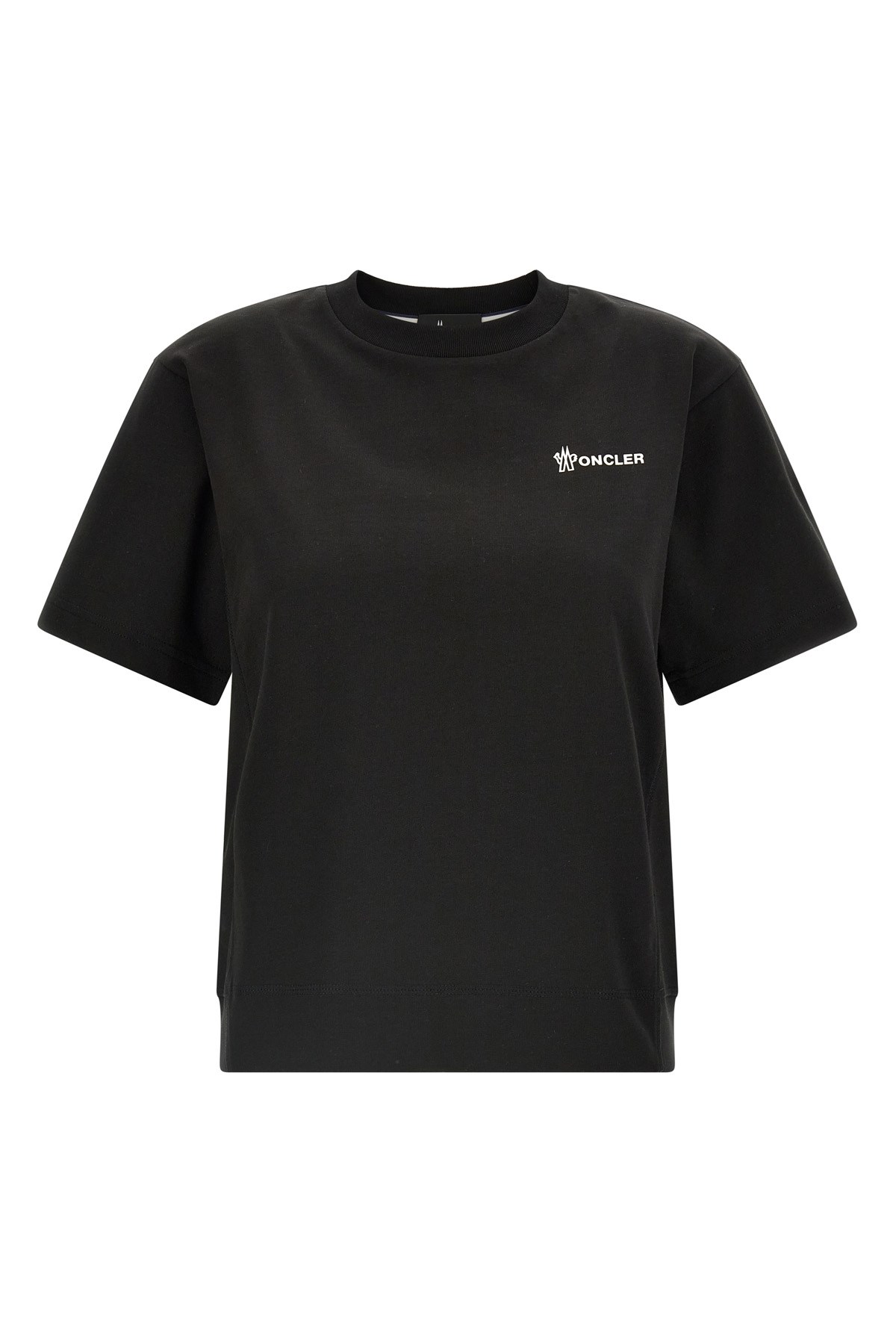 Moncler Grenoble Embossed Logo Cotton Jersey T-shirt In Black