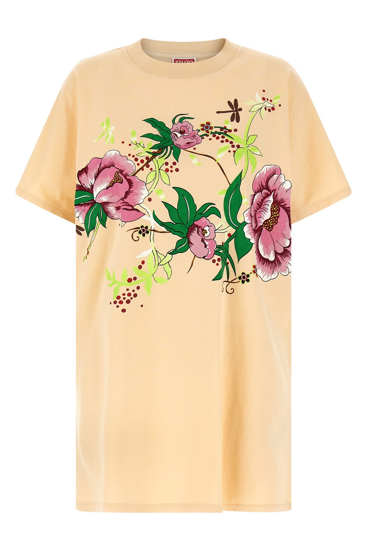 Kenzo 'floral Graphic Kimono Sleeve Dress'