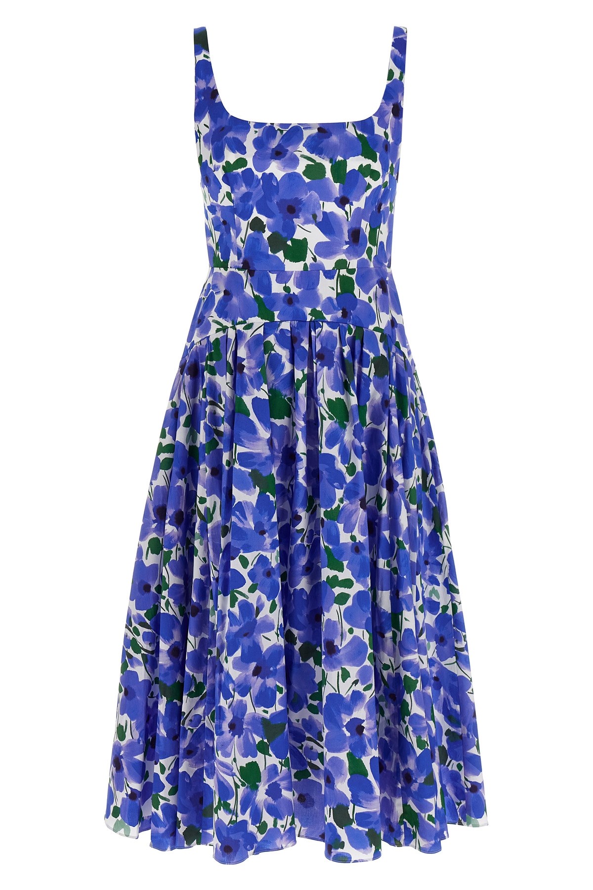 Carolina Herrera Floral Stretch-cotton Midi Dress