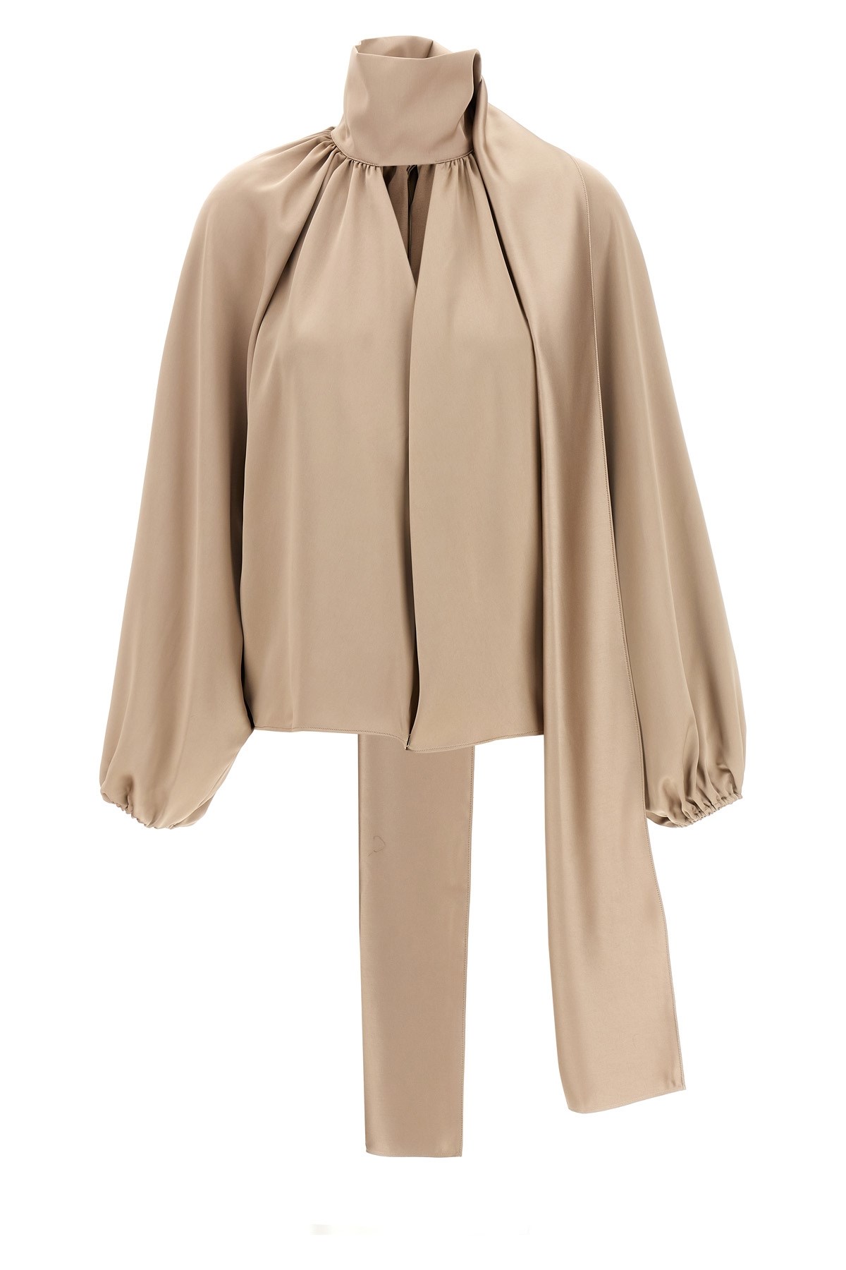 The Andamane Viola Satin Tie Detail Blouse