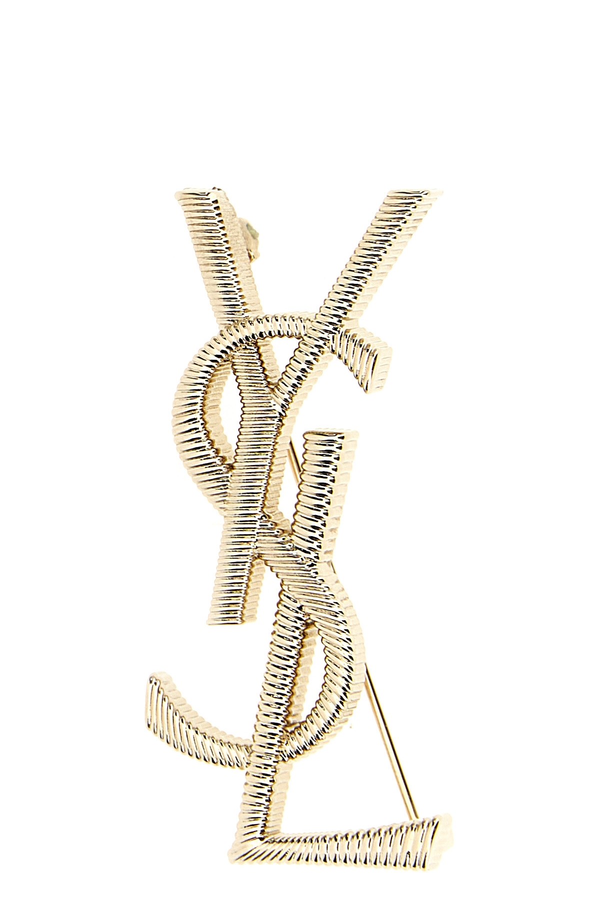 Saint Laurent 'cassandre' Brooch In Gold