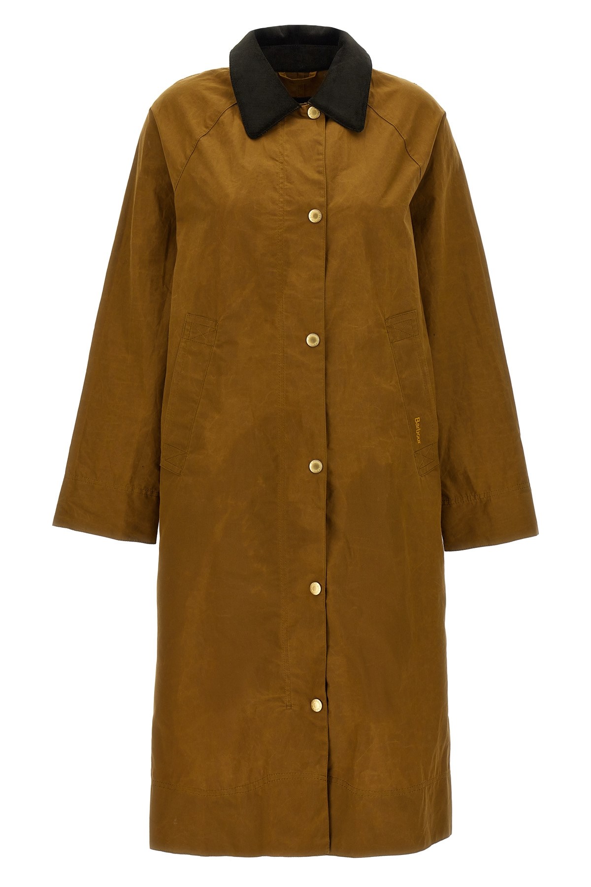 Barbour Long Raglan Sleeve Jacket With Side Pockets In Brown