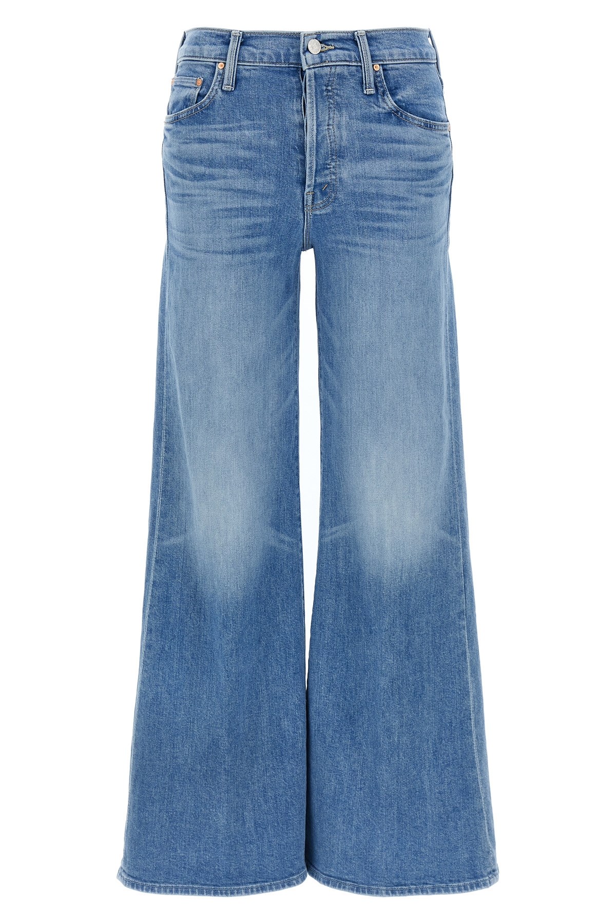 Mother The Twister Sneak Frayed Hems Flared Wide Leg Jeans