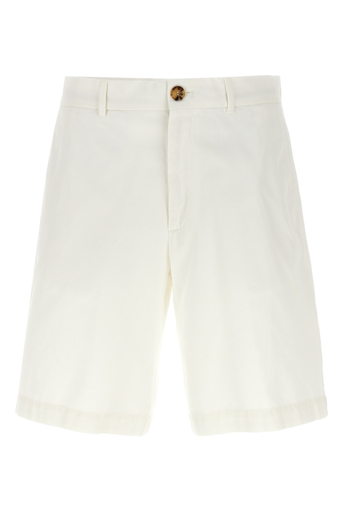 Brunello Cucinelli Garment-dyed Cotton Bermuda Shorts In White