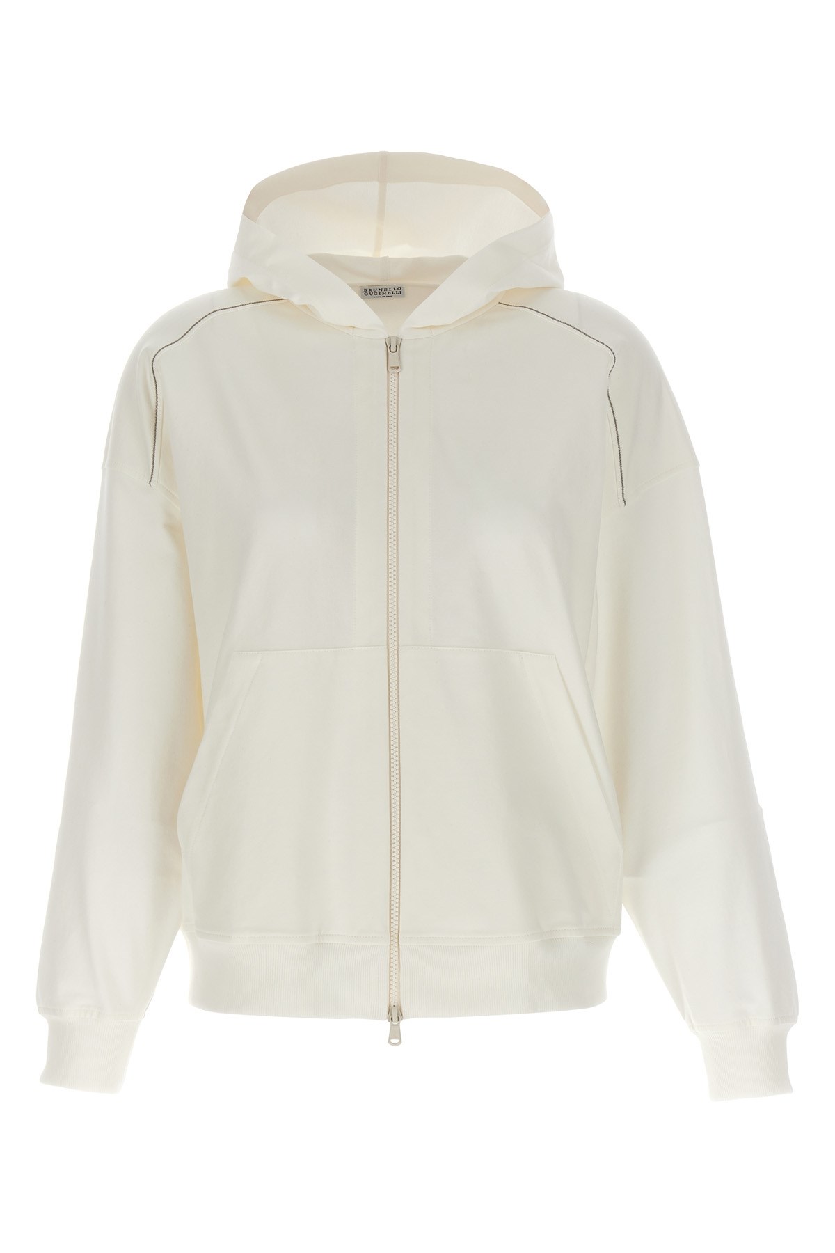 Brunello Cucinelli Gauze Cotton Hoodie With Monile Detail