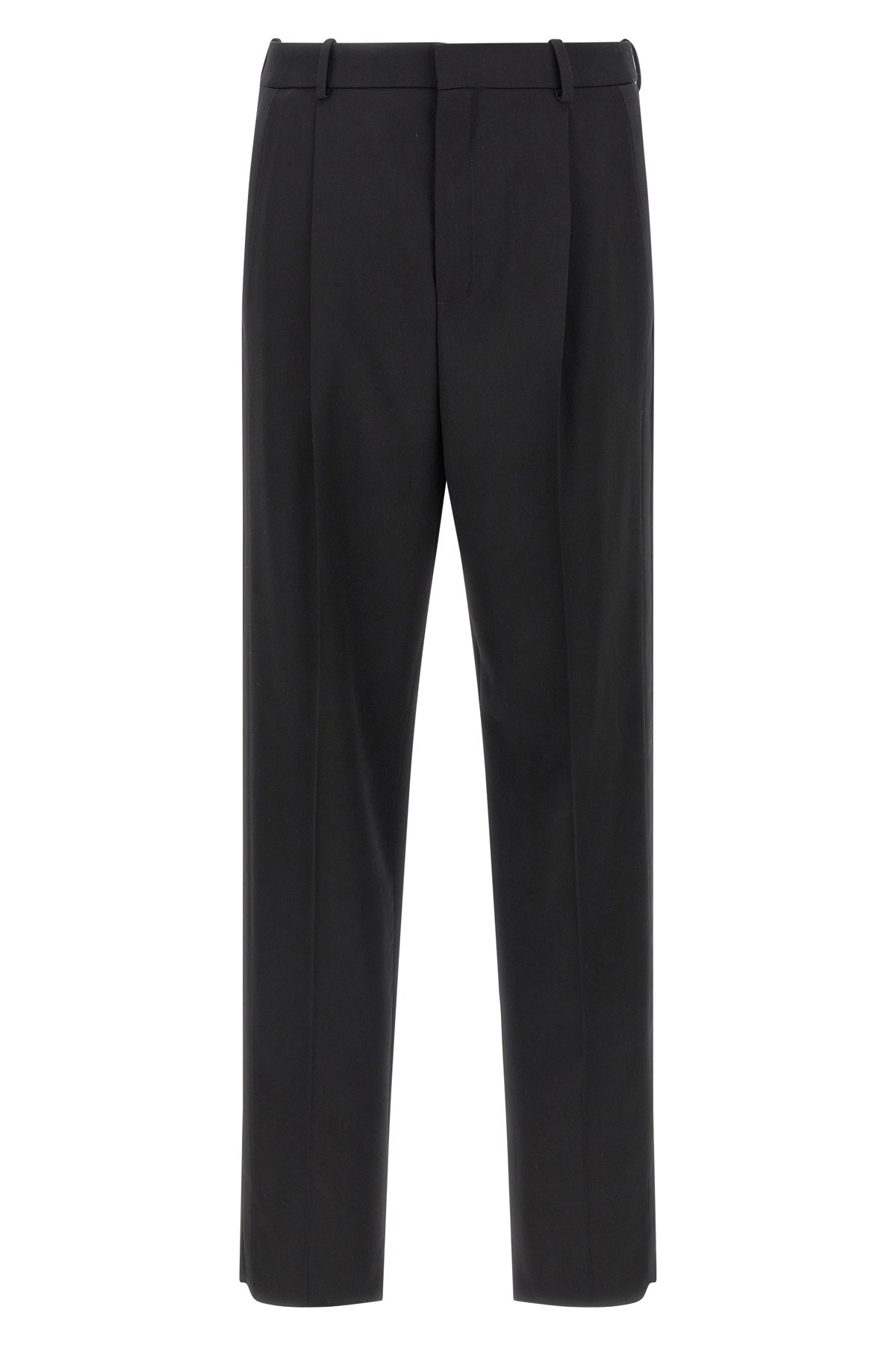 Saint Laurent Black Single Pleat Smoking Pant In Black
