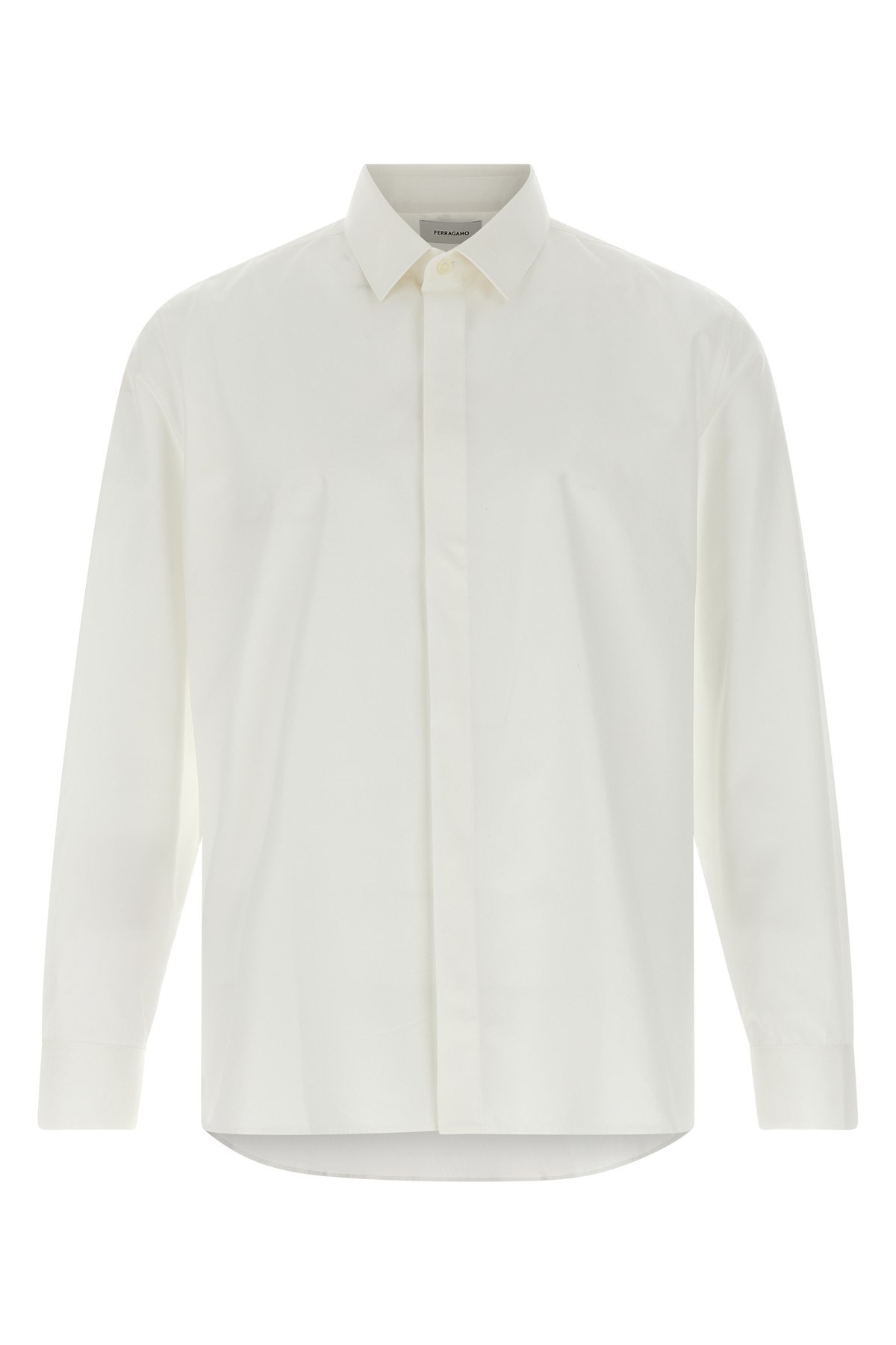Saint Laurent White Pointed Collar Long Sleeve Shirt In Cotton Man In White