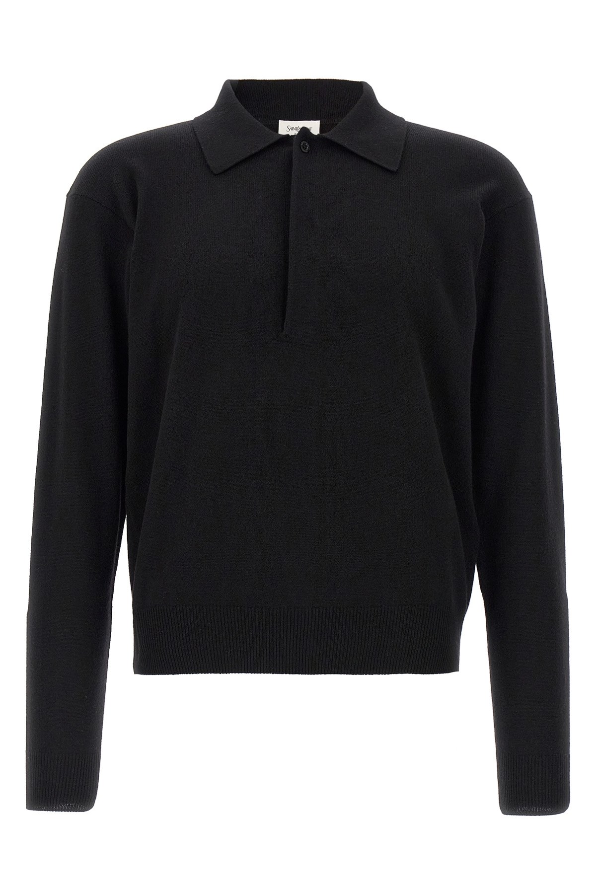 Saint Laurent Wool Collared Polo Shirt With Hidden Buttoning