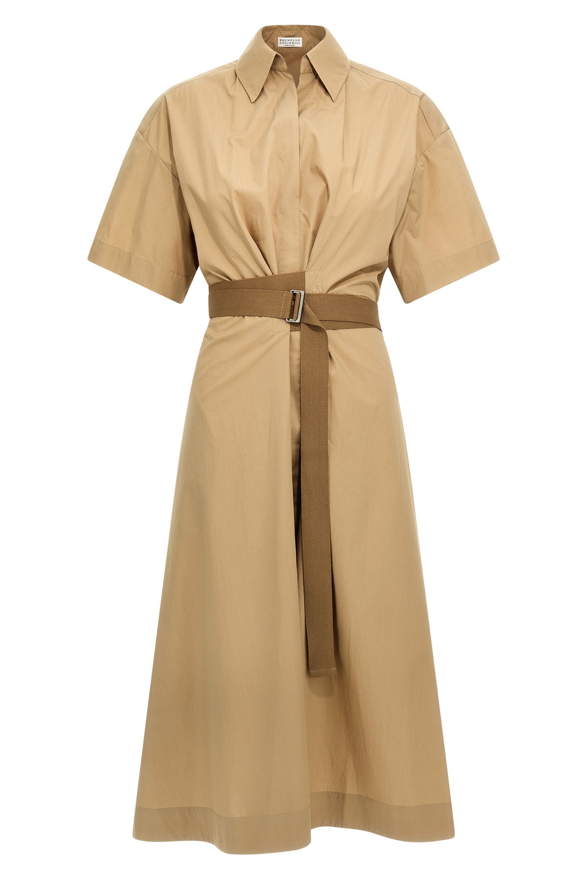 Brunello Cucinelli Cotton Poplin Chemiser Dress With Adjustable Belt