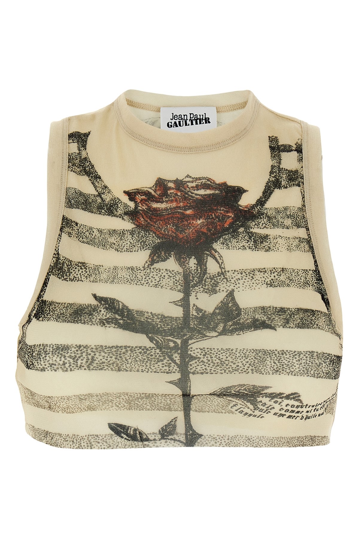 Jean Paul Gaultier Crop Tulle Top Tops Multicolor