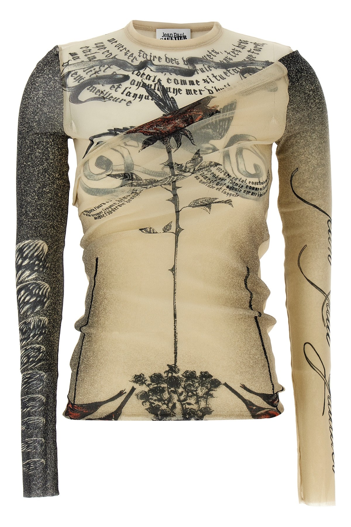Shop Jean Paul Gaultier Double Layer Tulle Top
